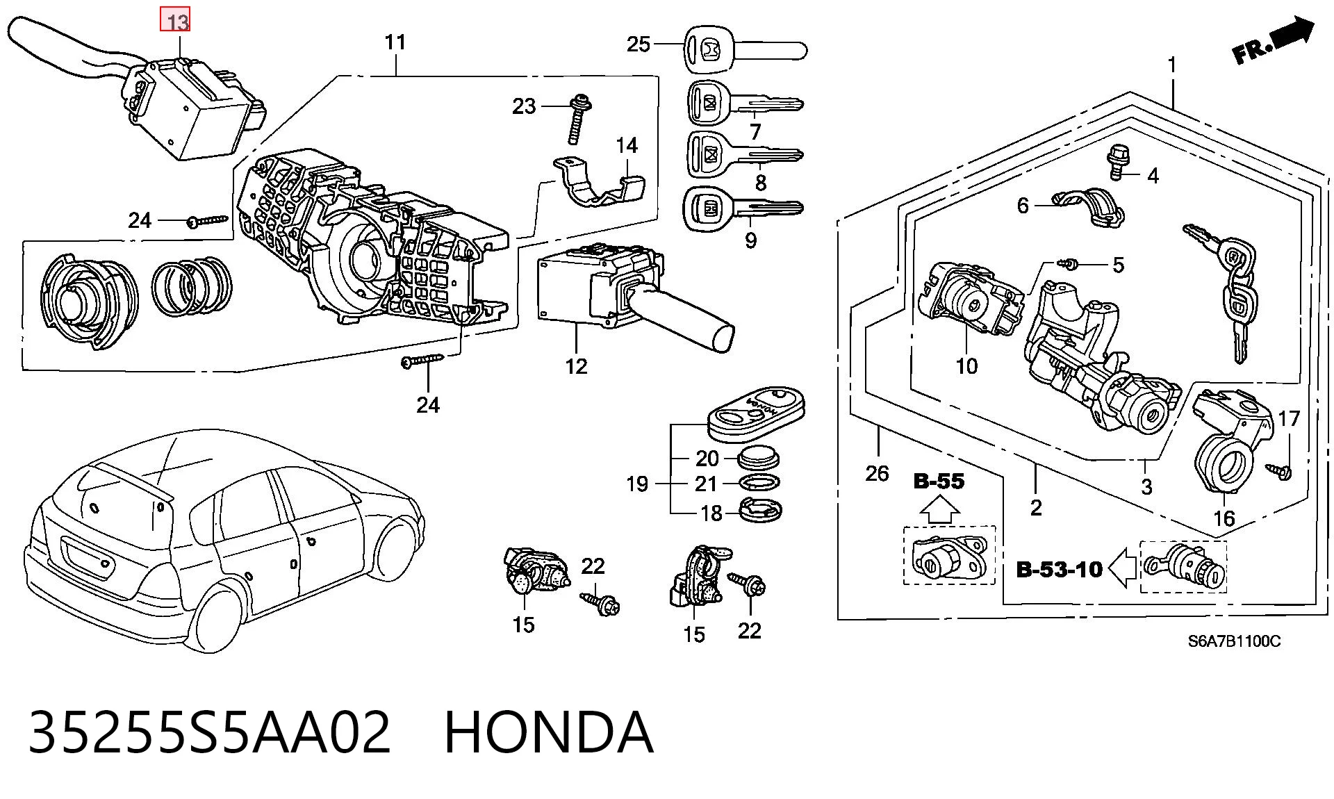 35255S5AA02 Honda 