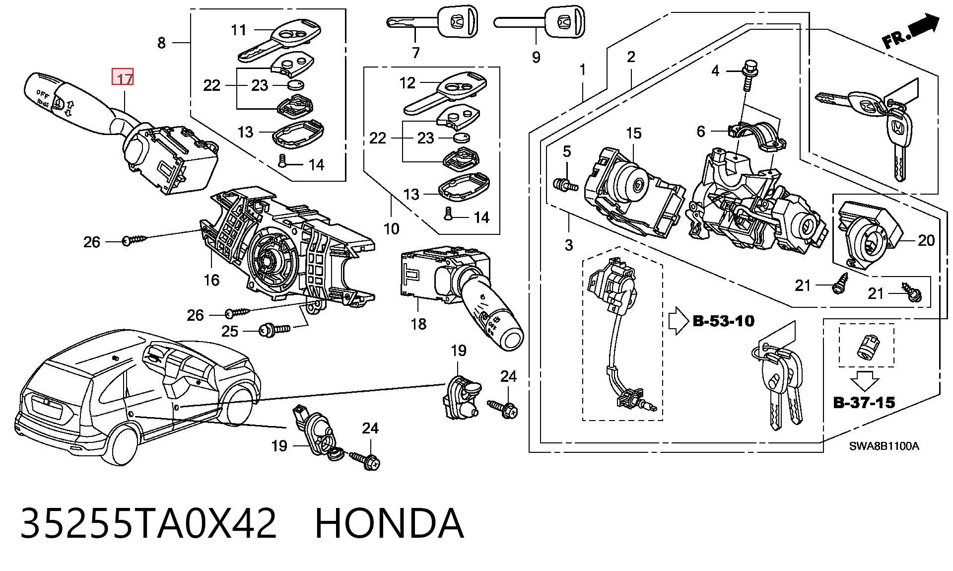 35255TA0X42 Honda 
