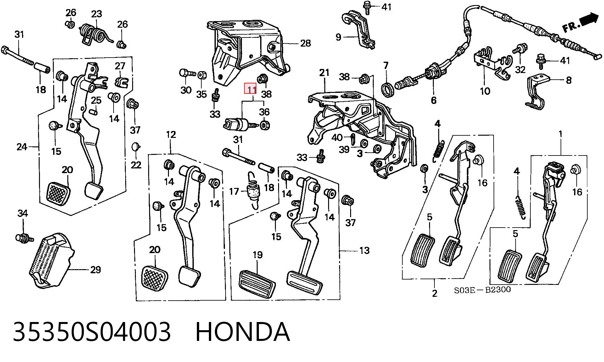 35350S04003 Honda Лягушка стоп-сигналу