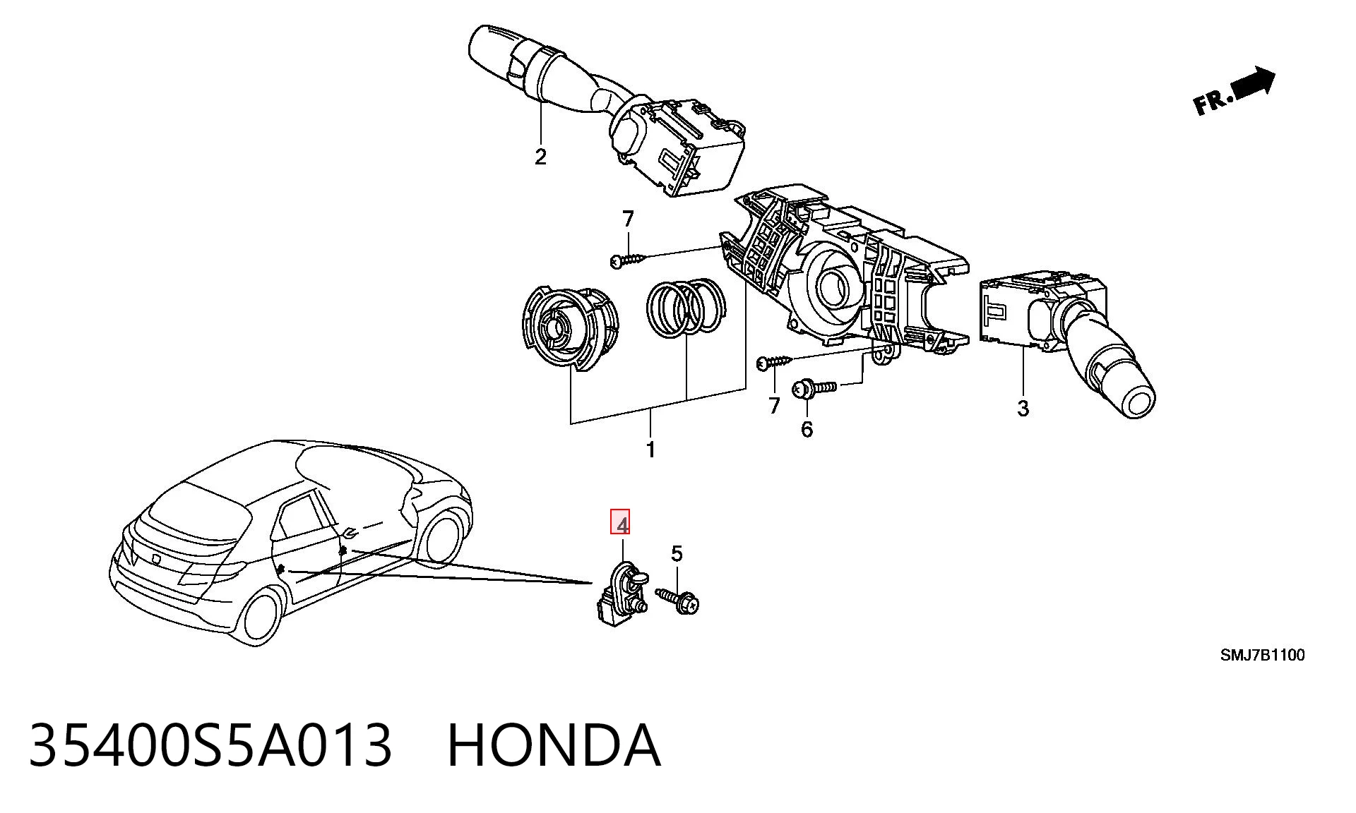 35400S5A013 Honda Кінцевий вимикач