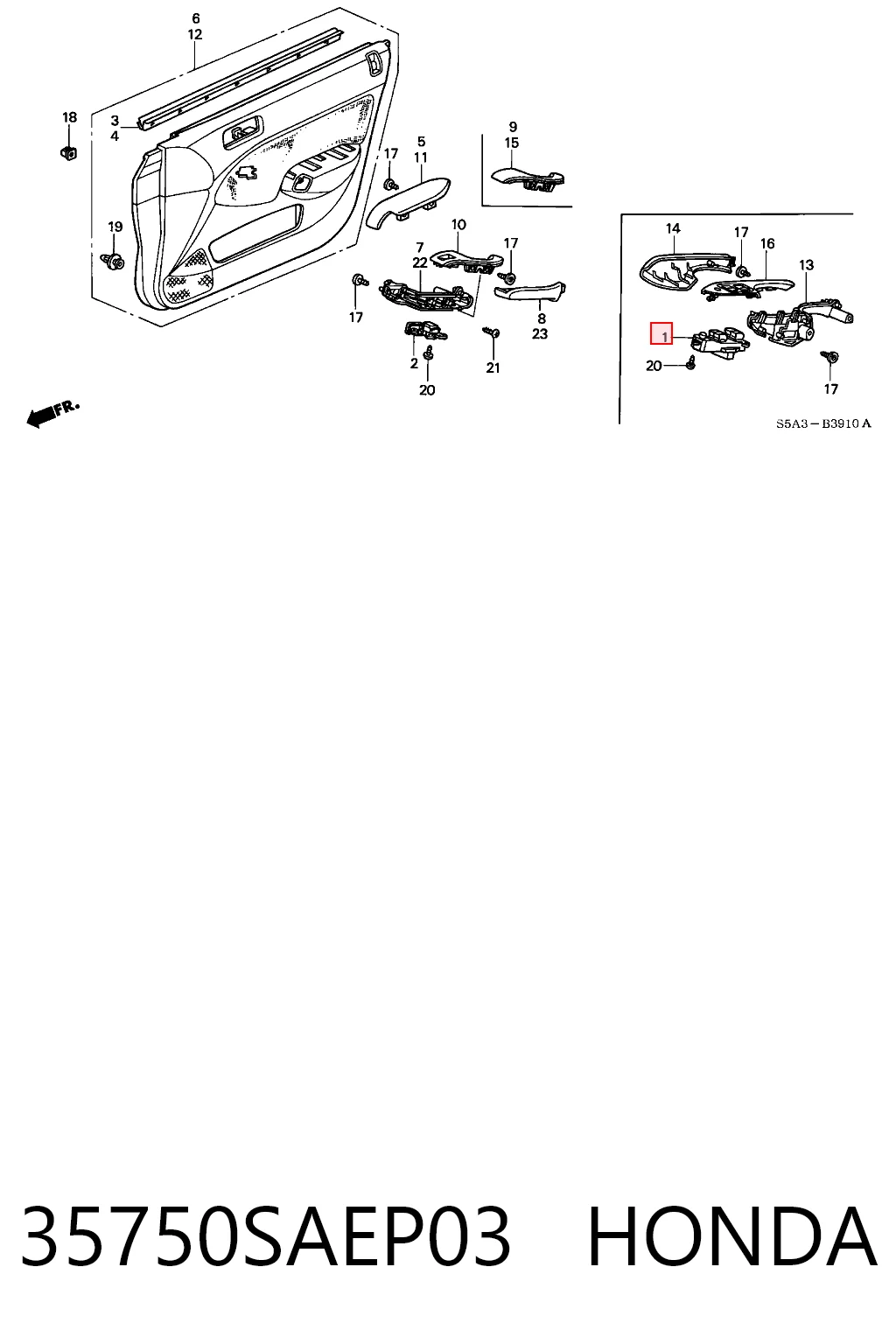 35750SAEP03 Honda Кнопки переднього лівого склопід'ємника