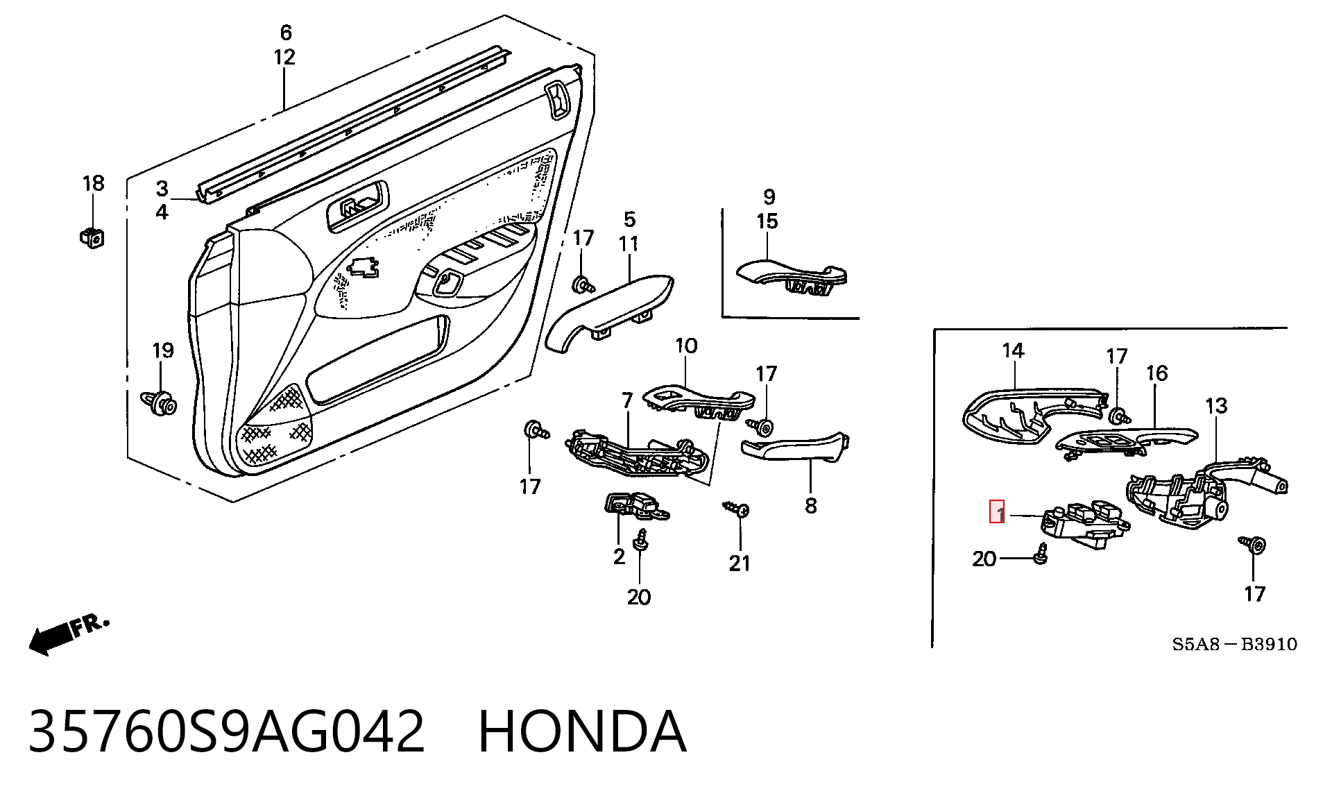 35760S9AG042 Honda Кнопки переднього лівого склопід'ємника