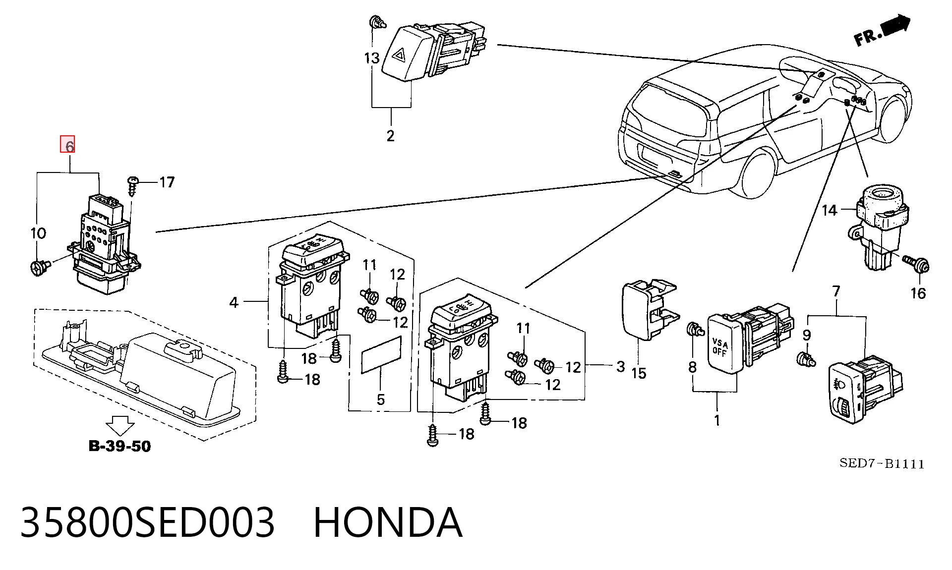 35800SED003 Honda 