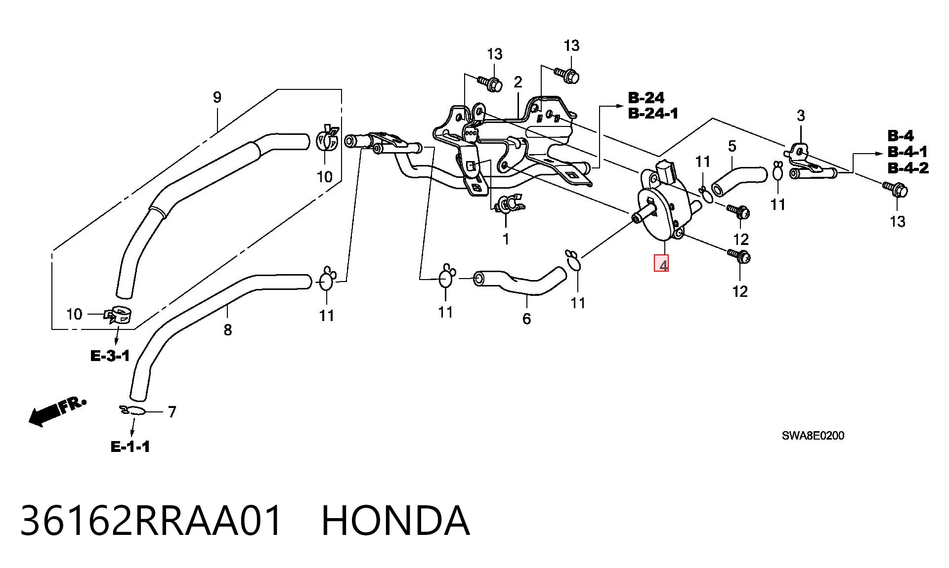 36162RRAA01 Honda Клапан продувки каталізатора