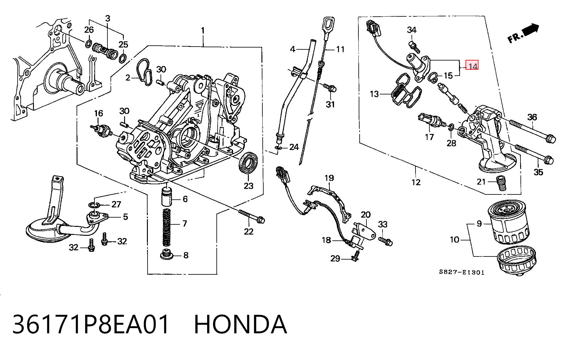 36171P8EA01 Honda Клапан електромагнітний положення розподільного