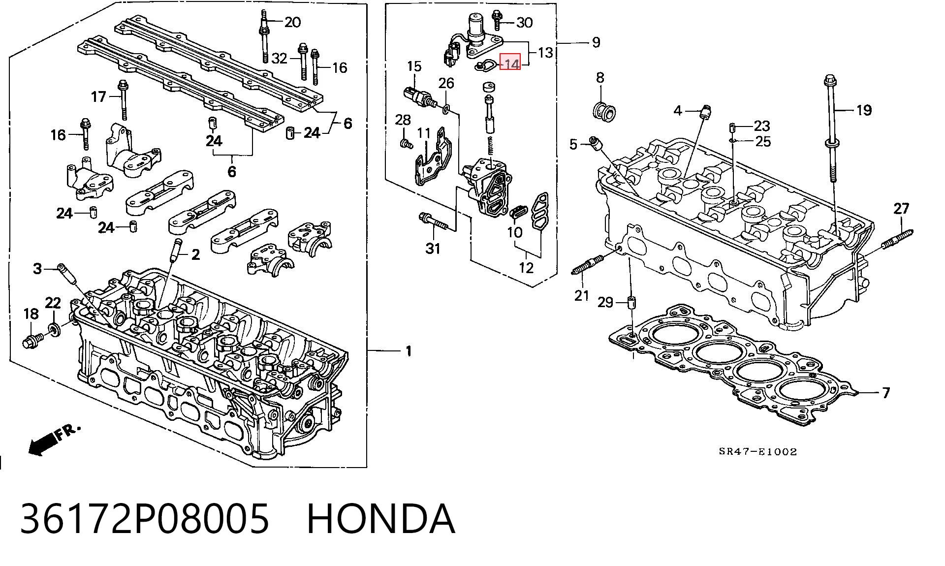 36172P08005 Honda Прокладка регулятора фаз газорозподілу