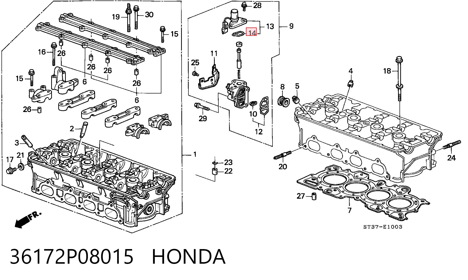 36172P08015 Honda Прокладка регулятора фаз газорозподілу
