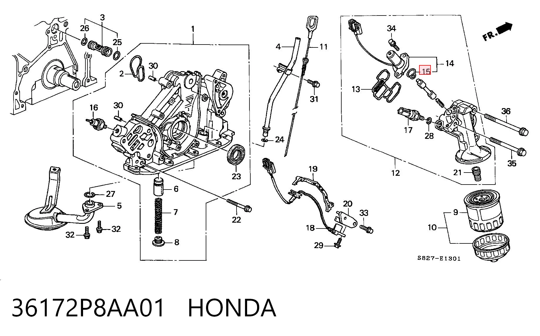 36172P8AA01 Honda Прокладка клапана регулювання тиску масла двигуна