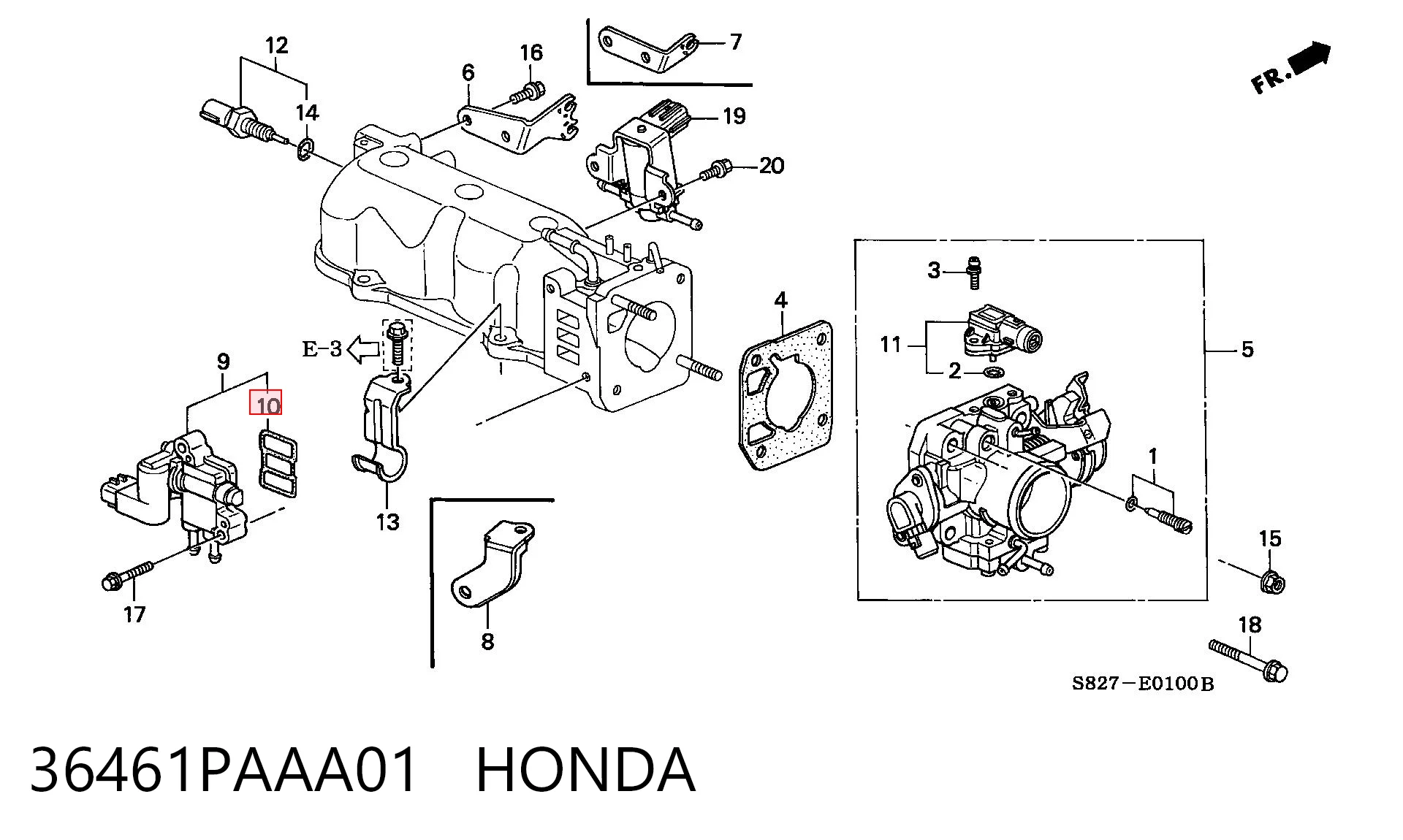 36461PAAA01 Honda Прокладка клапана / регулятора холостого ходу