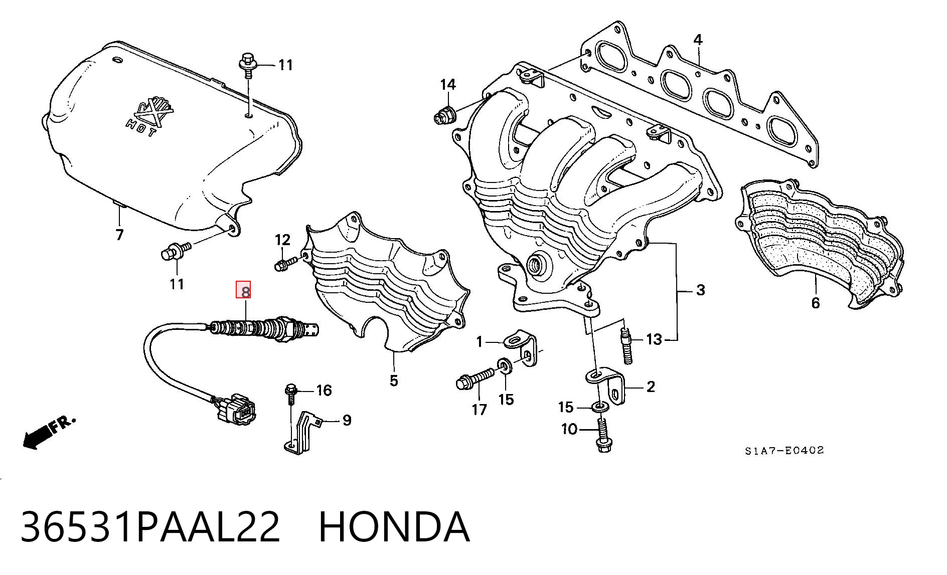 36531PAAL22 Honda Датчик кисню
