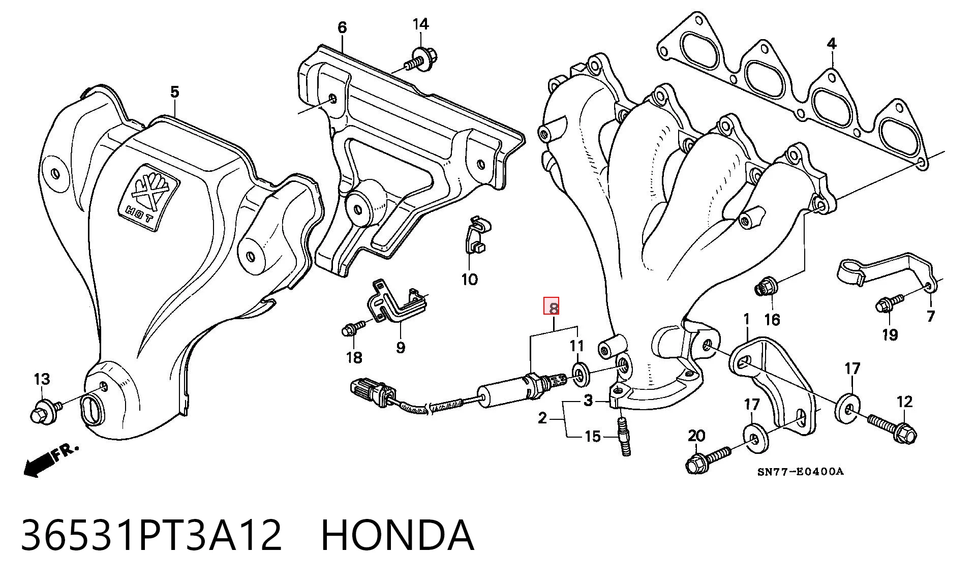 Датчик кисню на Honda Accord IV CB3, CB7