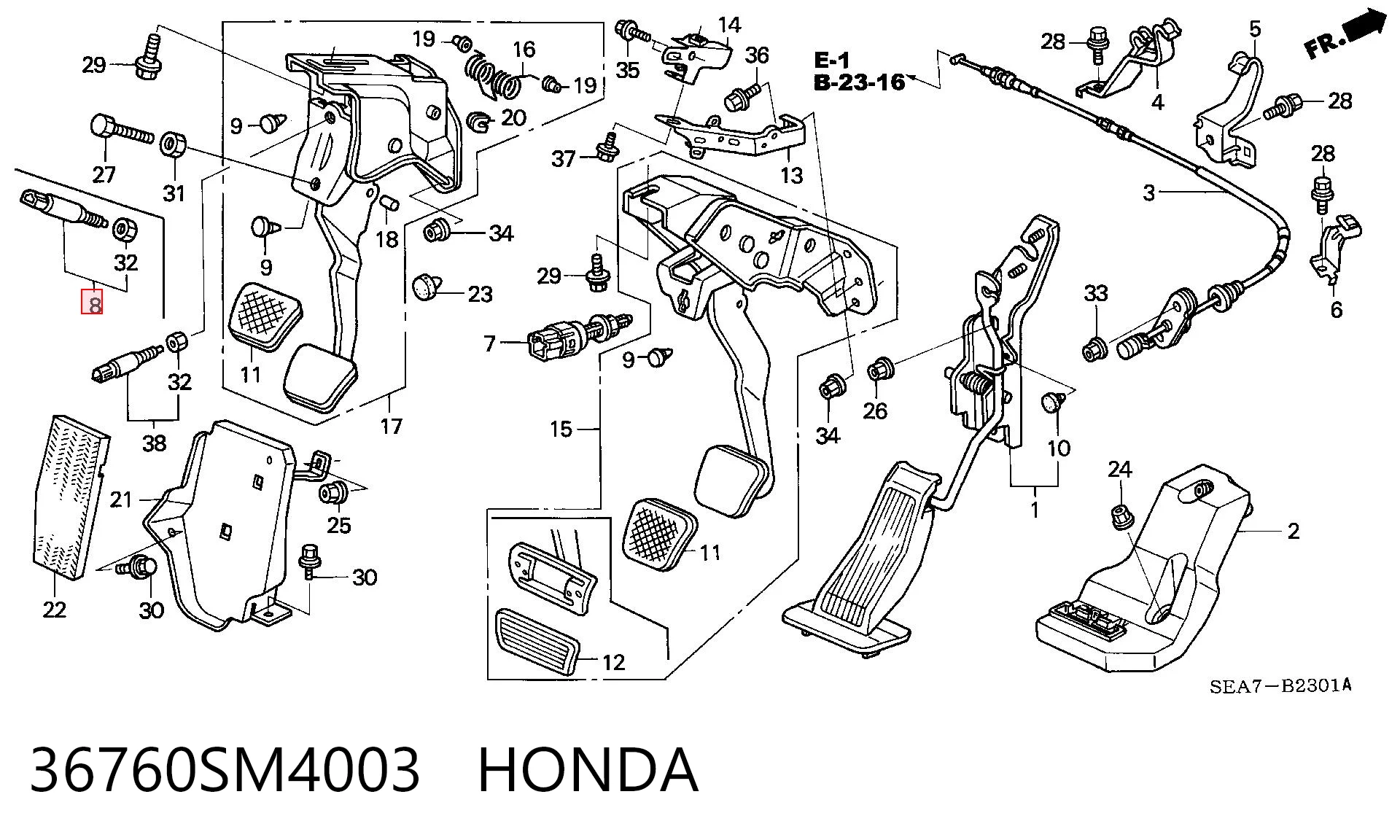 36760SM4003 Honda Датчик включення зчеплення
