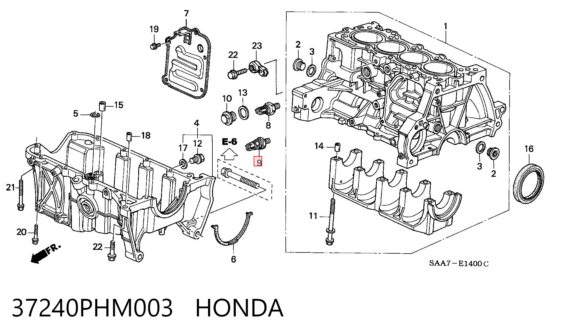 37240PHM003 Honda Датчик показника тиску масла