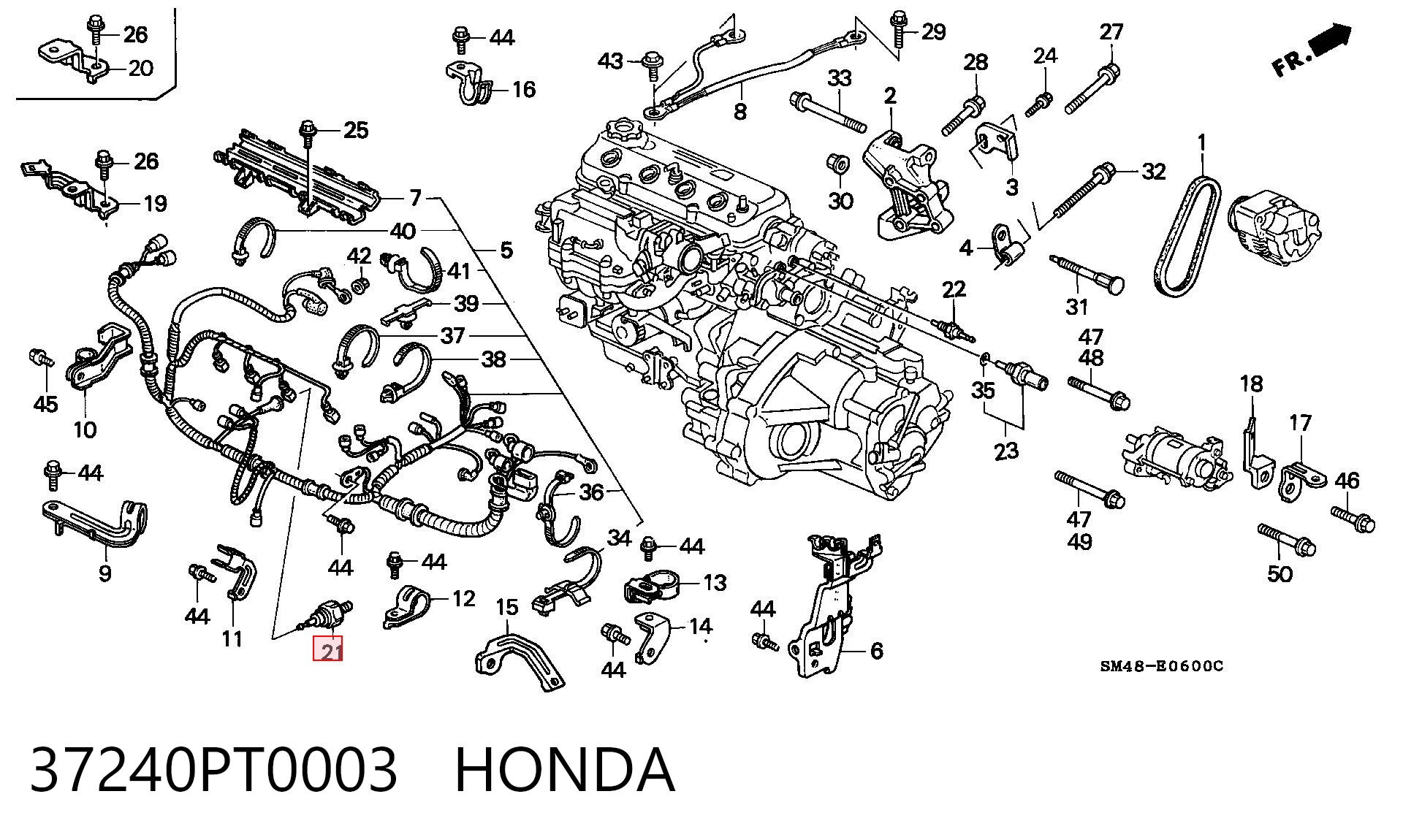 37240PT0003 Honda Датчик показника тиску масла