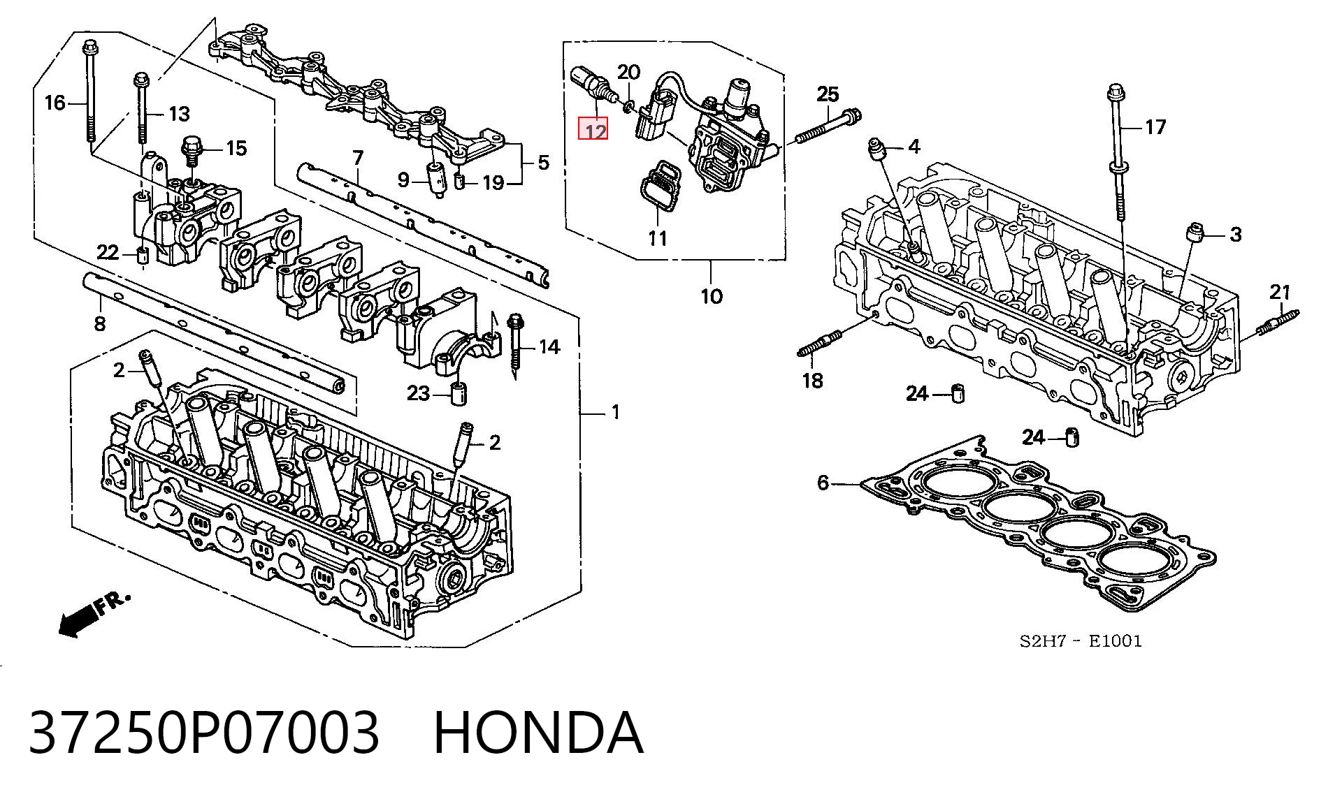 37250P07003 Honda Датчик показника тиску масла