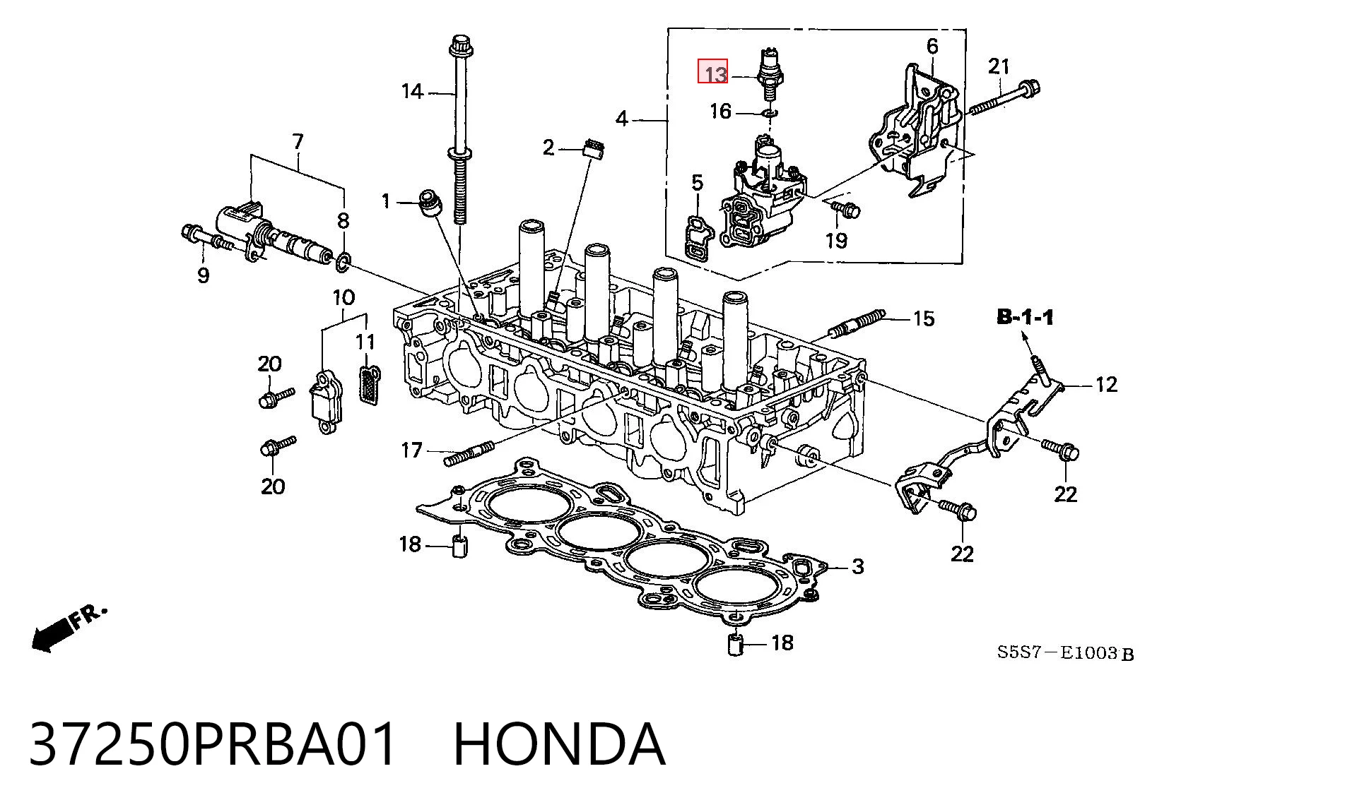 37250PRBA01 Honda Датчик показника тиску масла