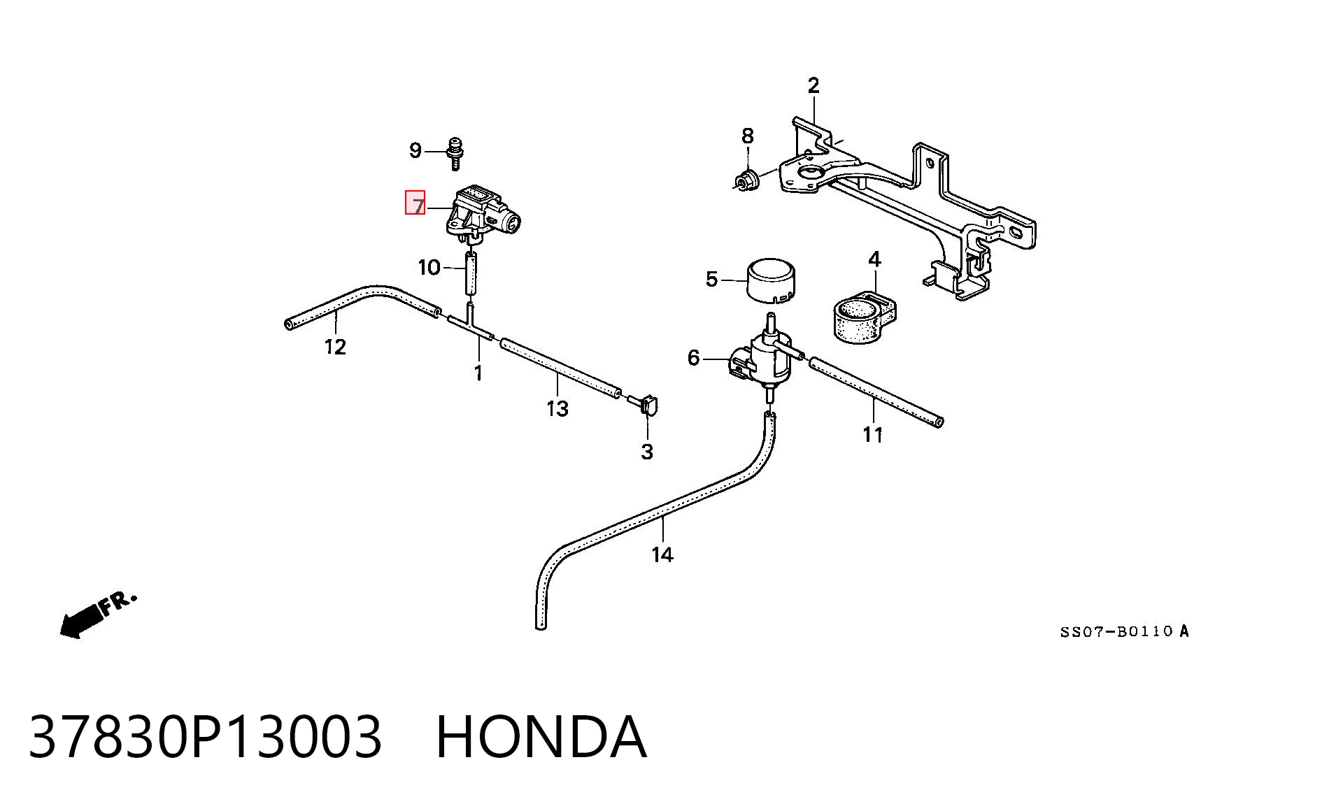 37830P13003 Honda Датчик наддува