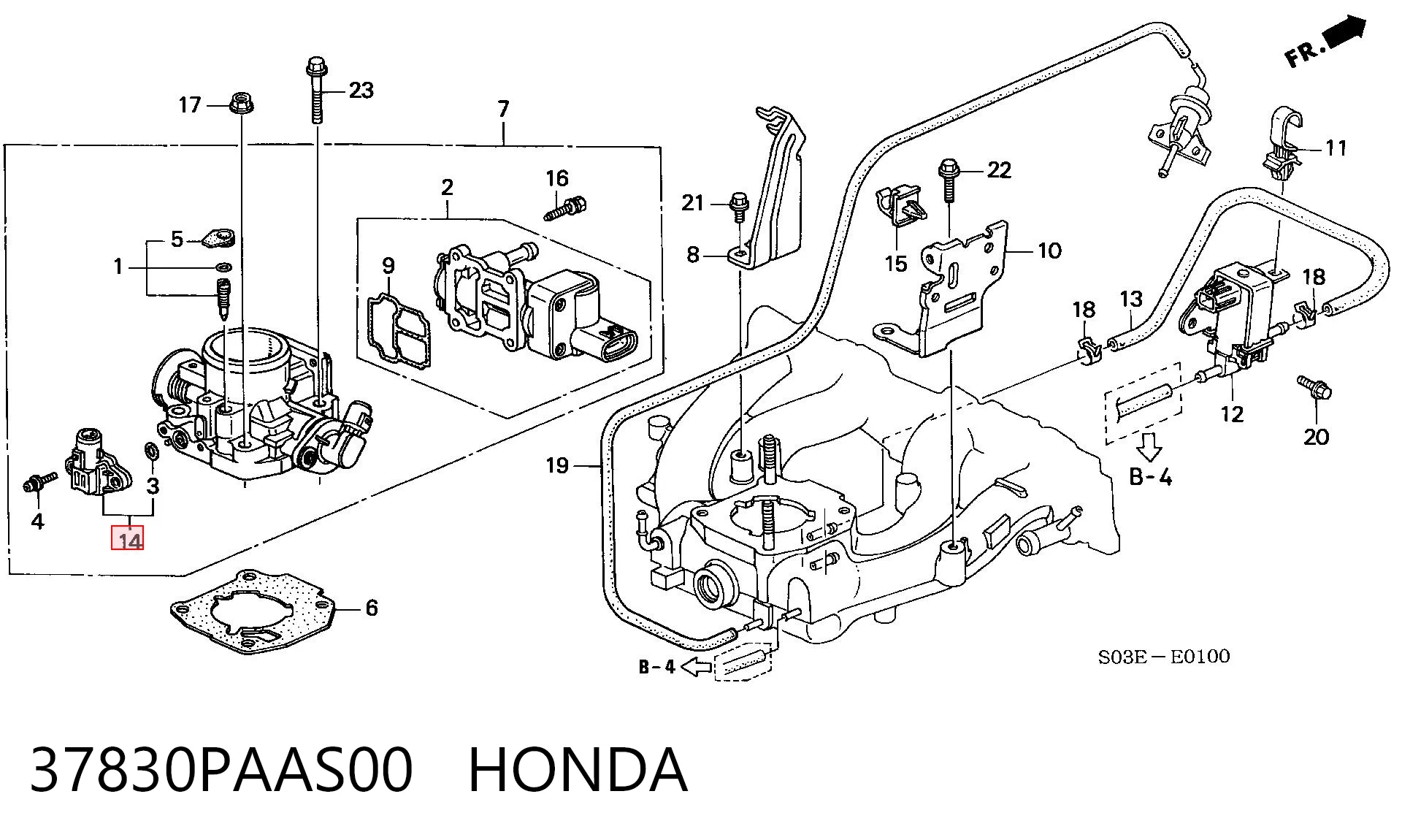 37830PAAS00 Honda Датчик наддува
