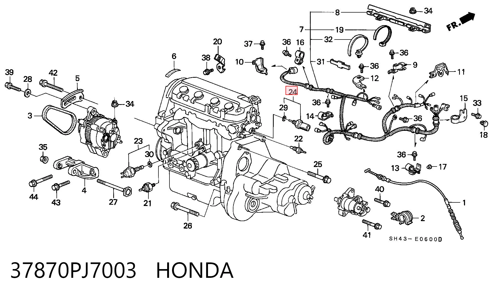 37870PJ7003 Honda Покажчик температури охолоджуючої рідини