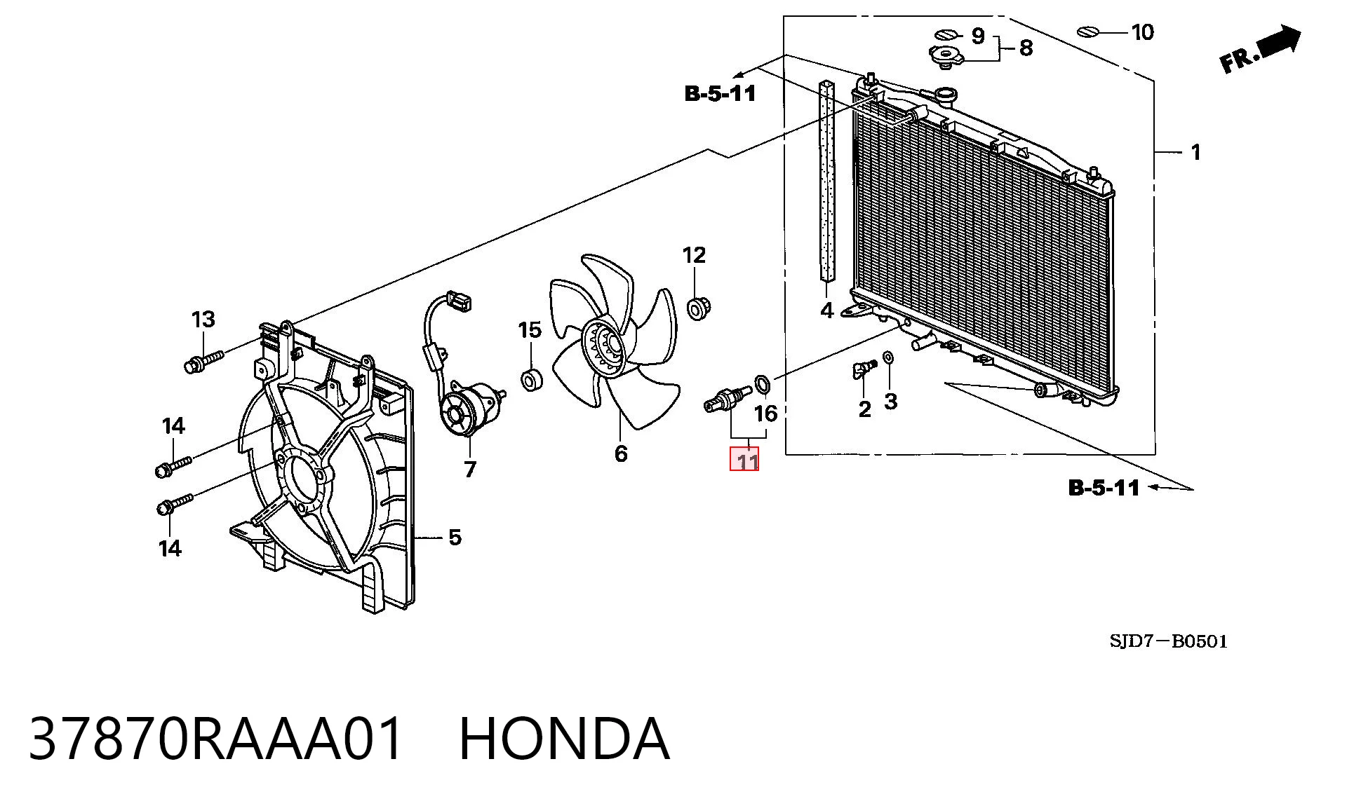 37870RAAA01 Honda Покажчик температури охолоджуючої рідини