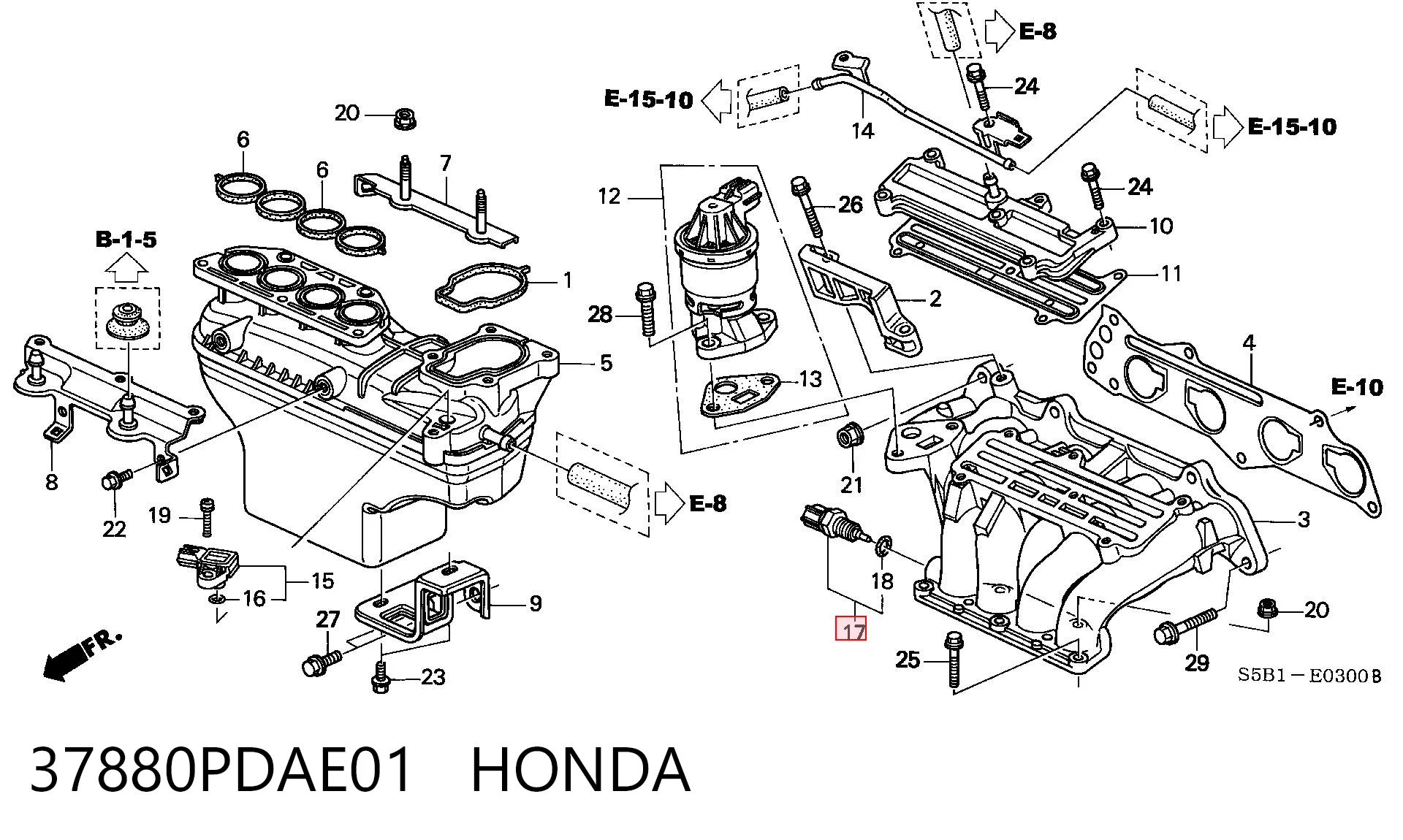 37880PDAE01 Honda Датчик температури повітряної суміші