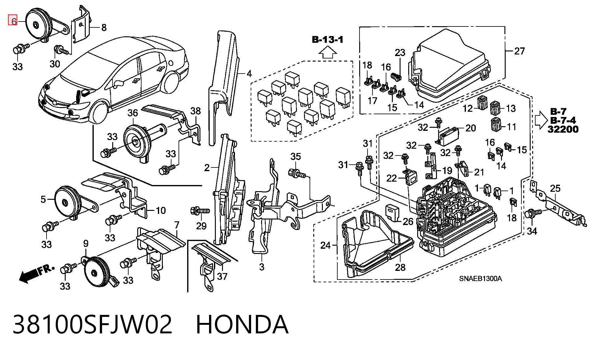 38100SFJW02 Honda Сигнали звукові