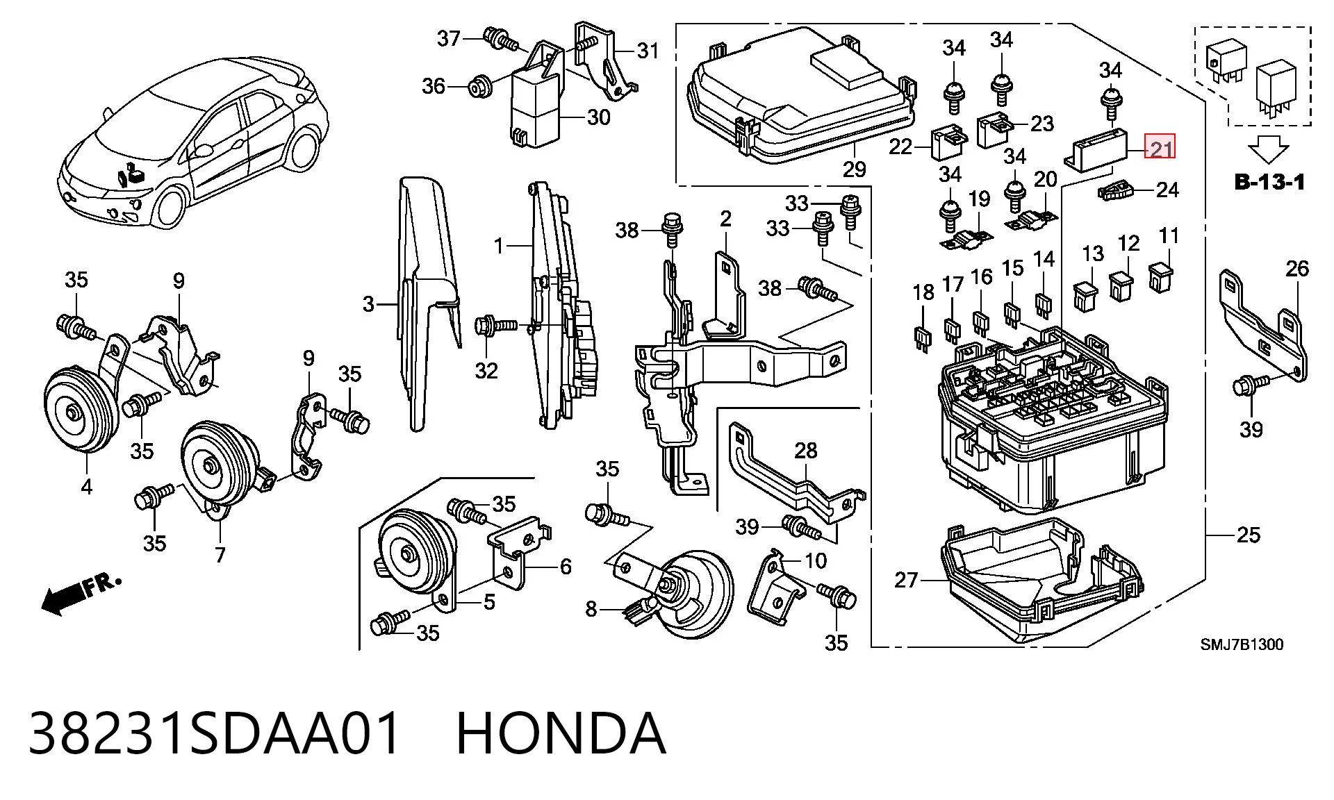 38231SDAA01 Honda Запобіжник
