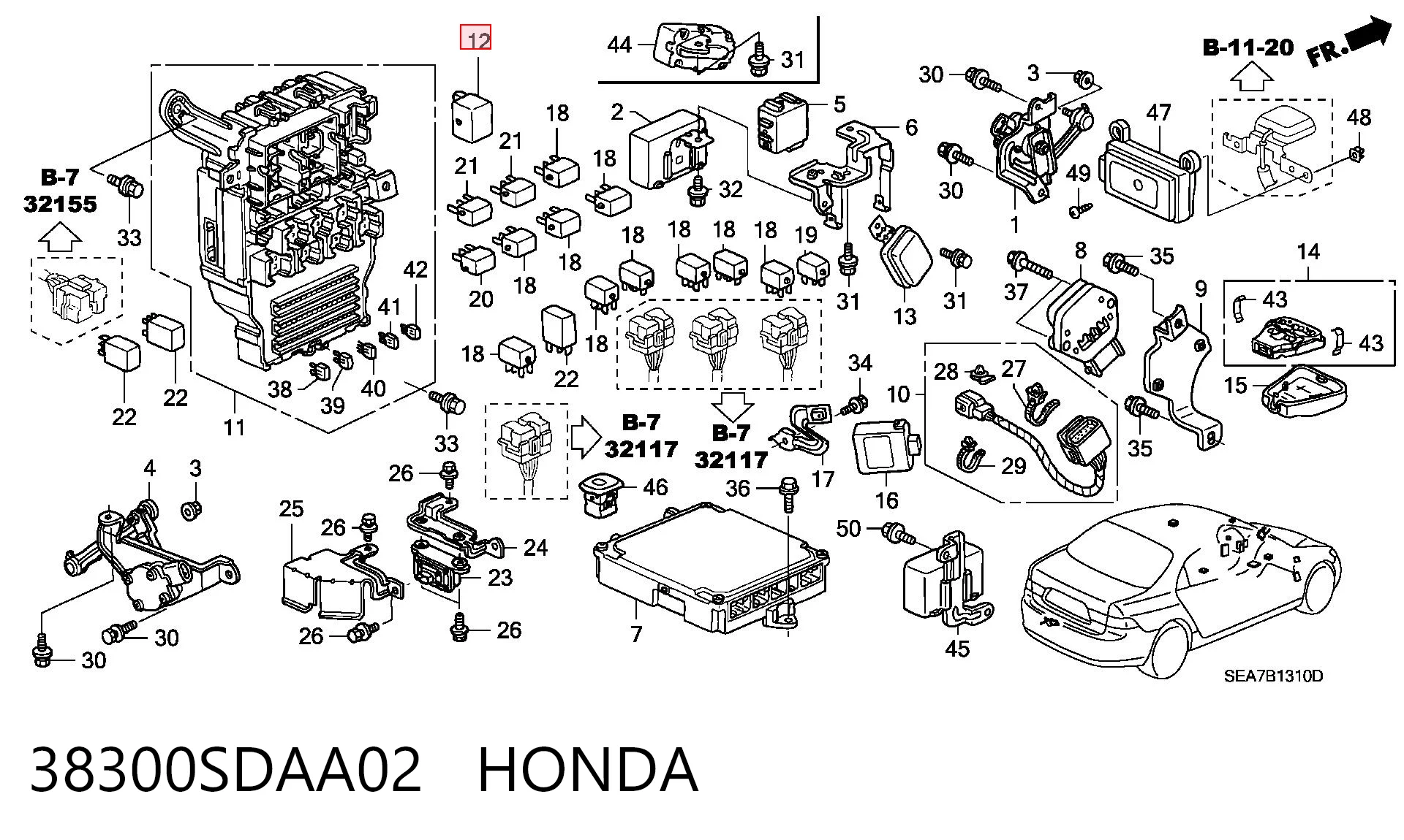 38300SDAA02 Honda Реле покажчиків поворотів