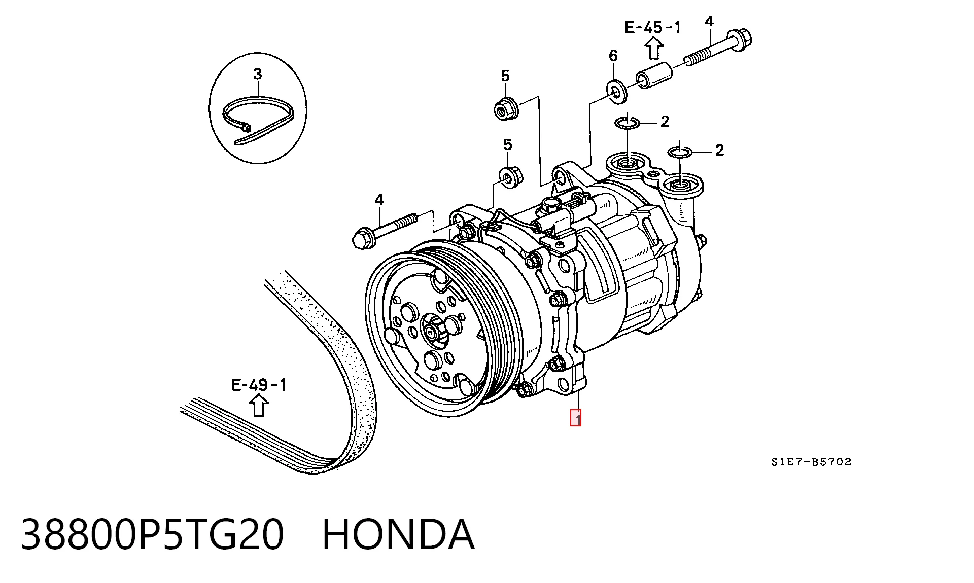 Насос кондиціонера Honda Accord V