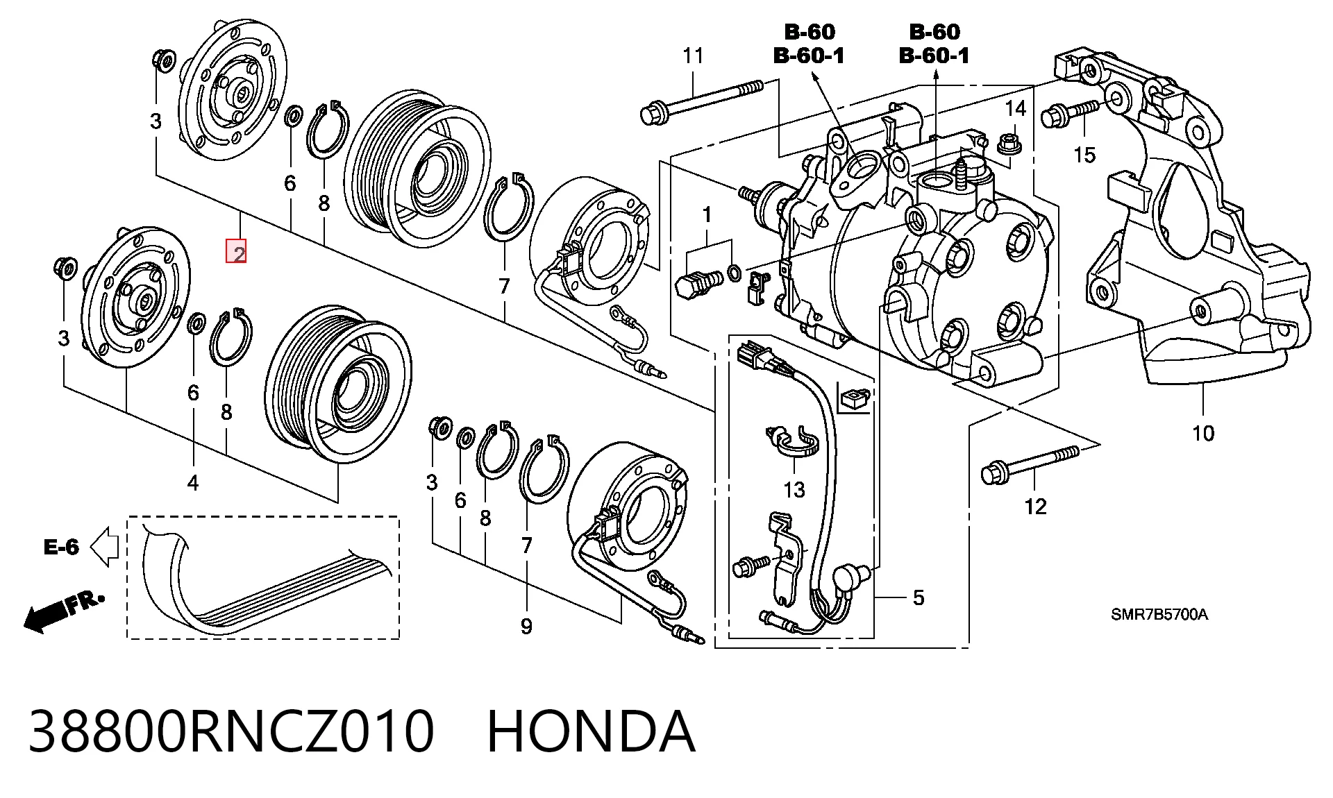 38800RNCZ010 Honda Компресор холодоагенту