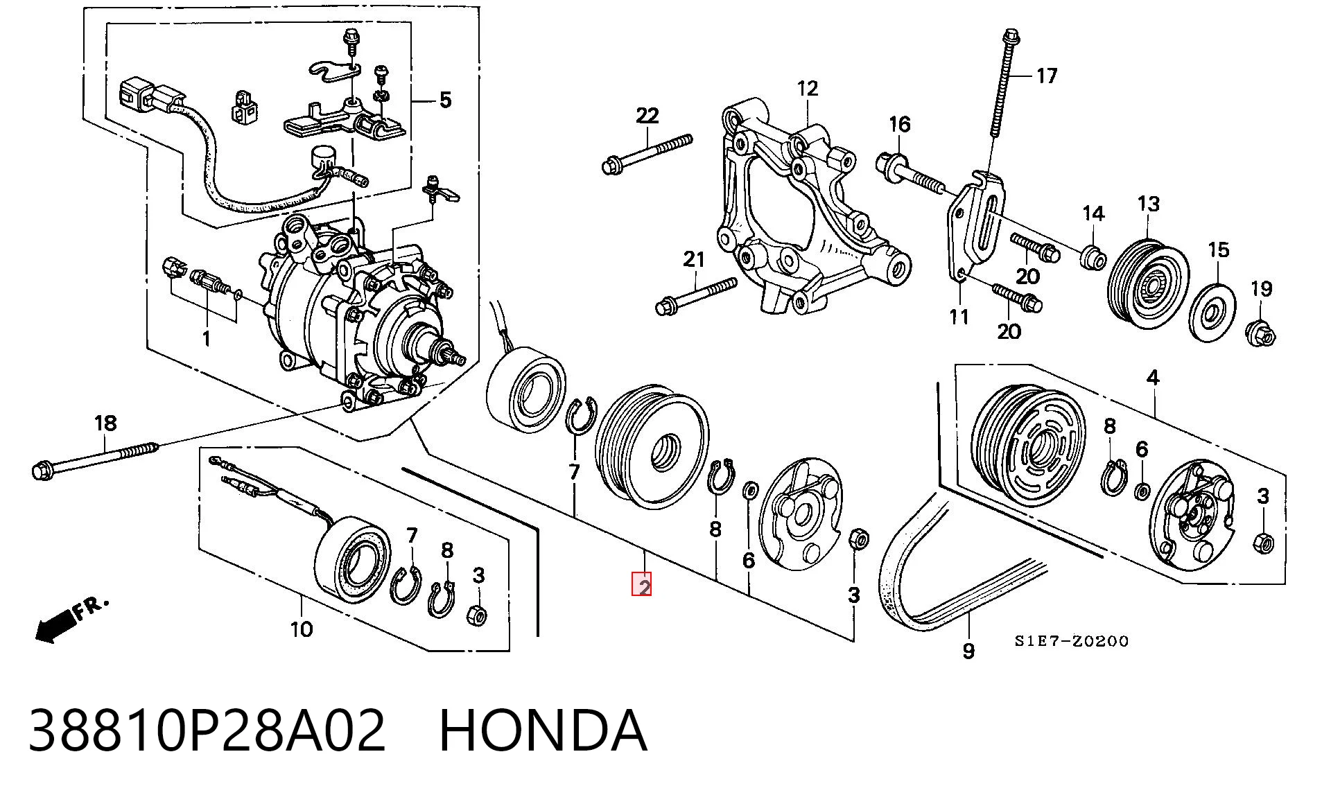 38810P28A02 Honda Компресор холодоагенту