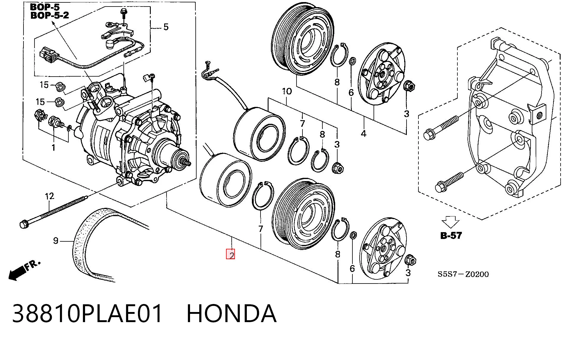 38810PLAE01 Honda Компресор холодоагенту