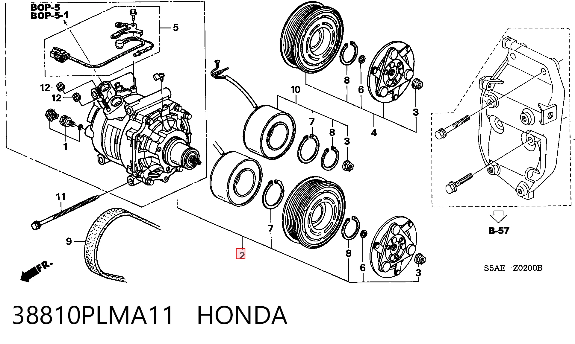 38810PLMA11 Honda Компресор холодоагенту