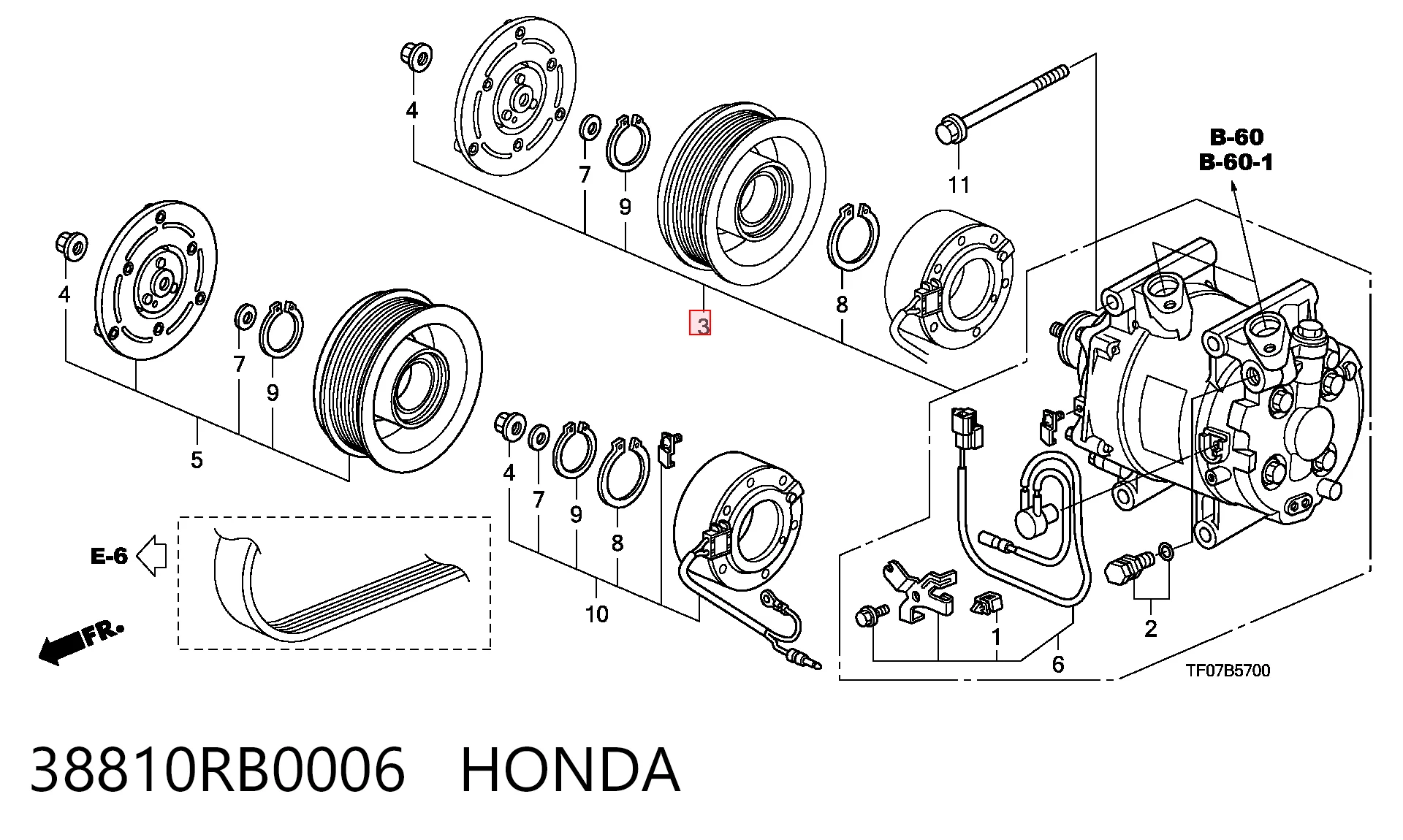 38810RB0006 Honda Компресор холодоагенту