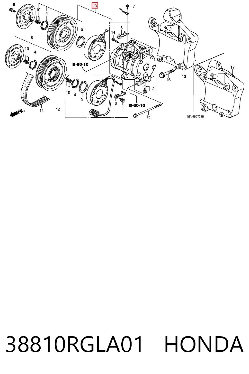 38810RGLA01 Honda Компресор холодоагенту