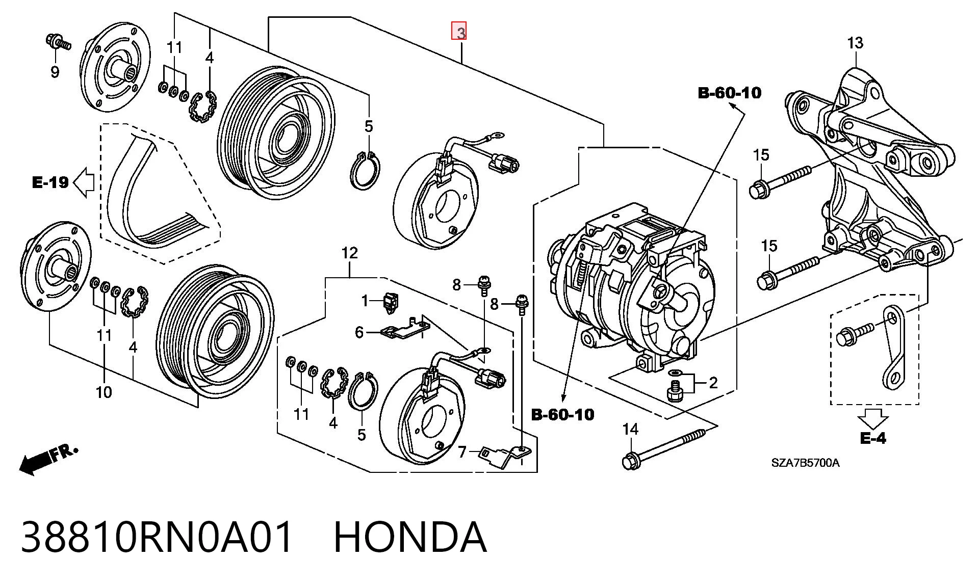 38810RN0A01 Honda Компресор холодоагенту