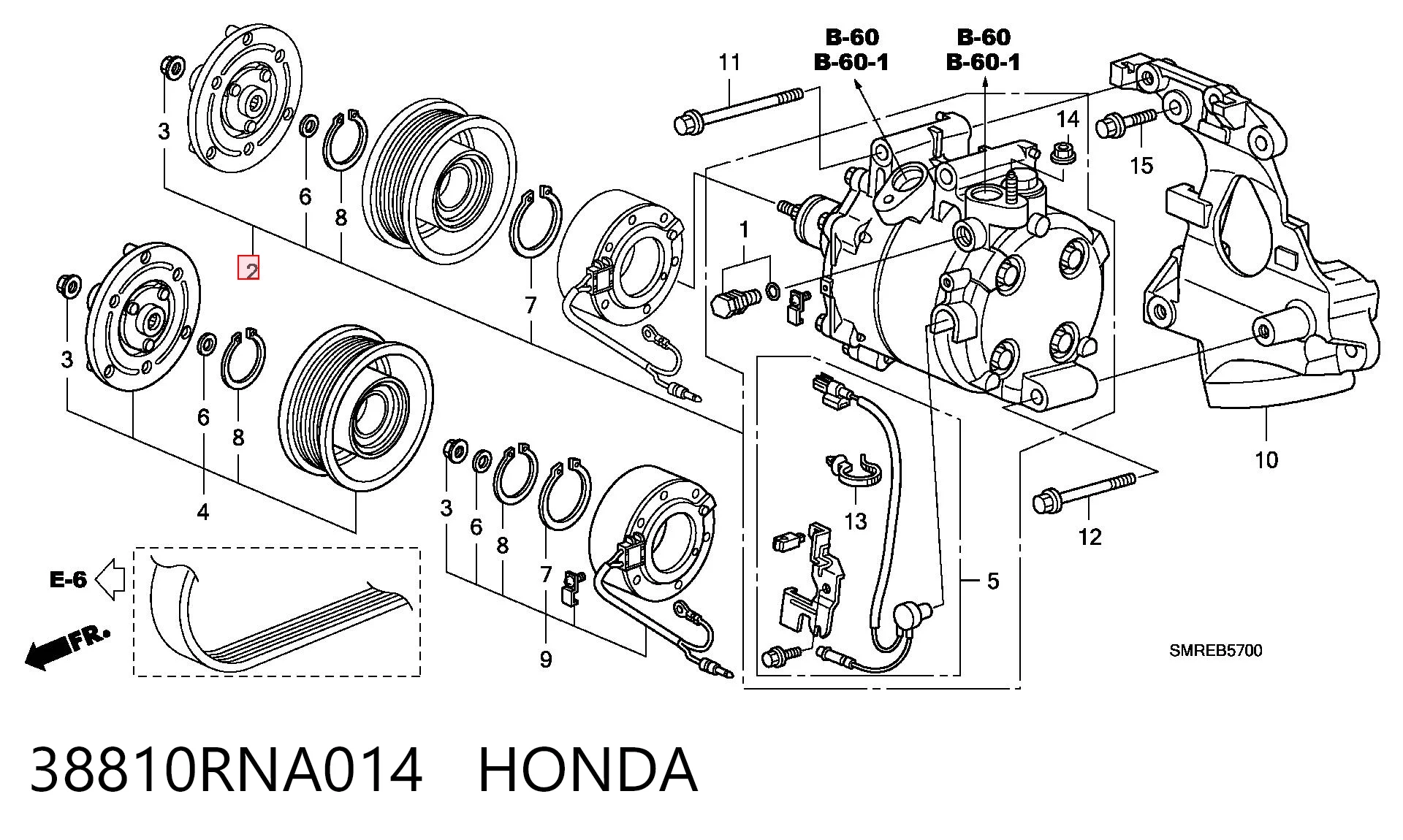 38810RNA014 Honda Компресор холодоагенту