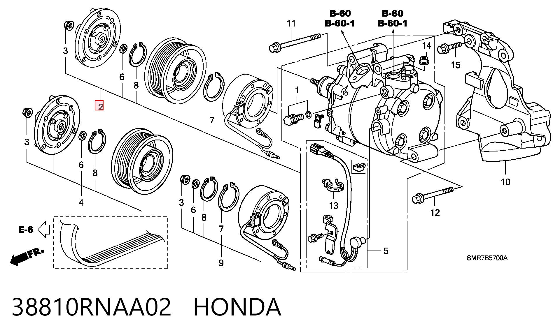 38810RNAA02 Honda Компресор холодоагенту