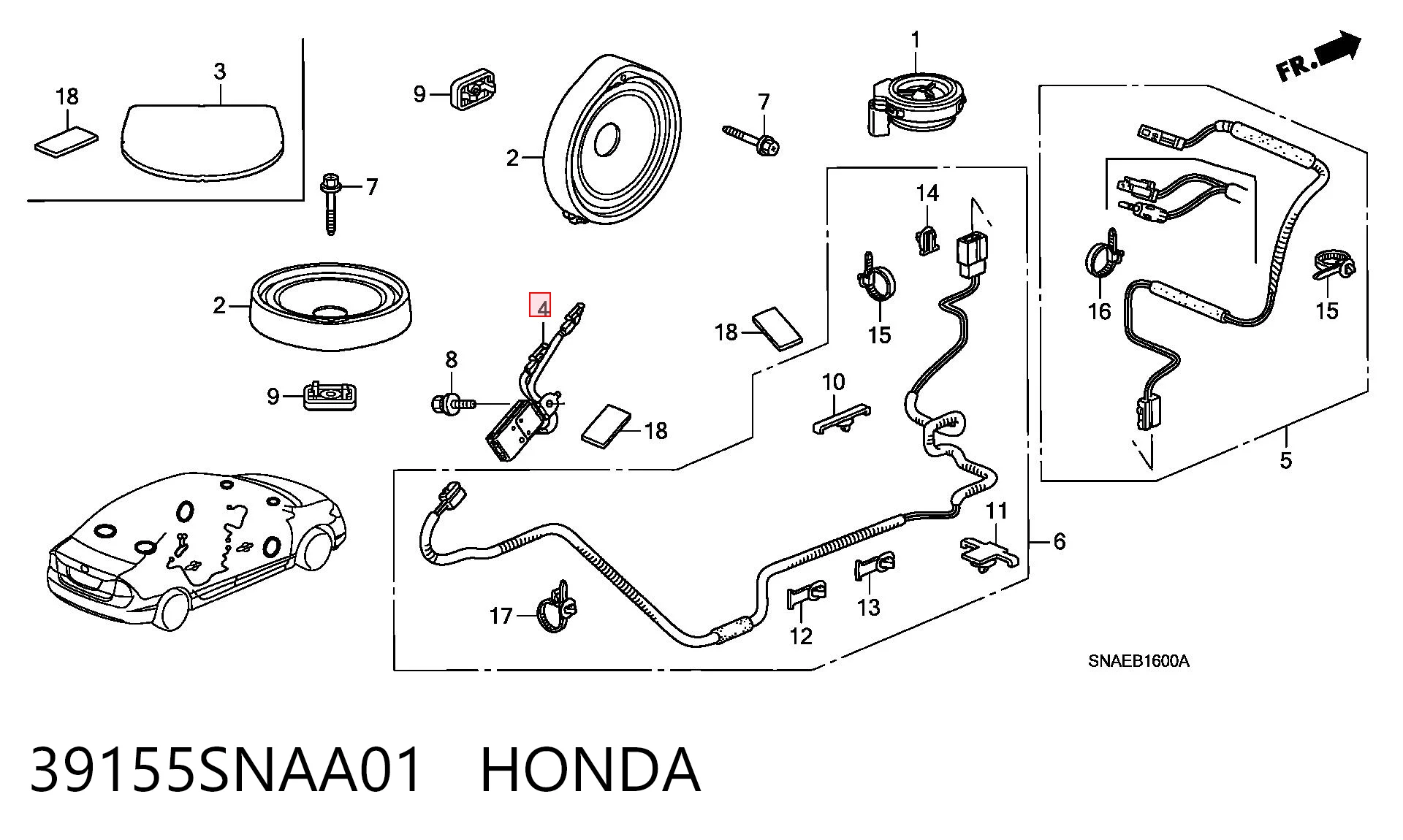 39155SNAA01 Honda 