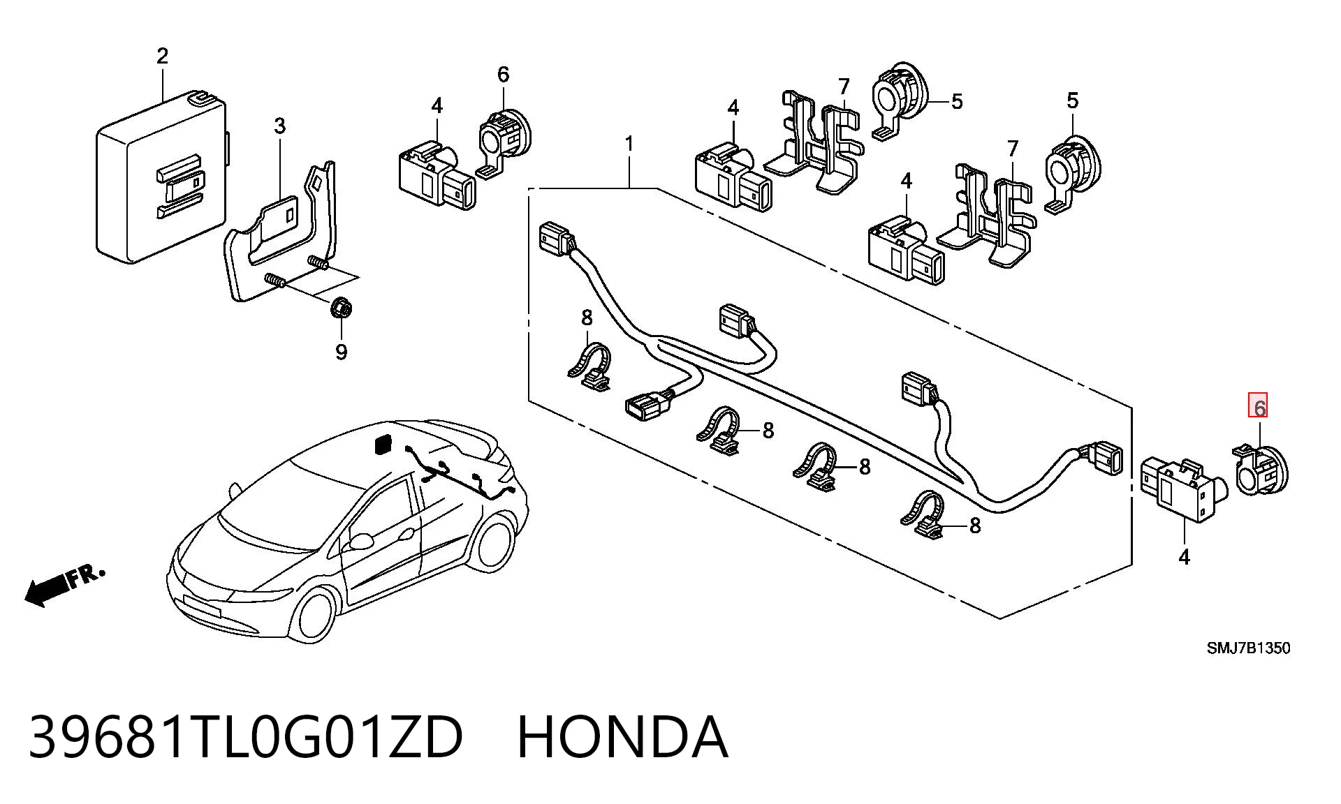 39681TL0G01ZD Honda 