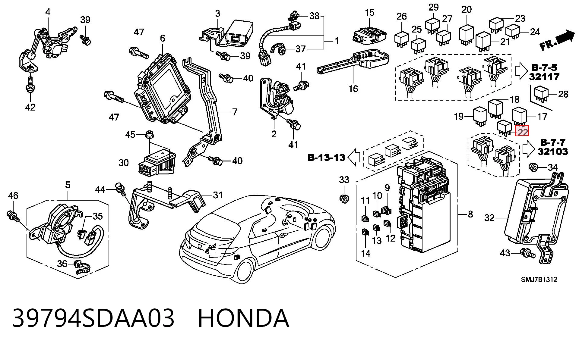 39794SDAA03 Honda Реле стартера