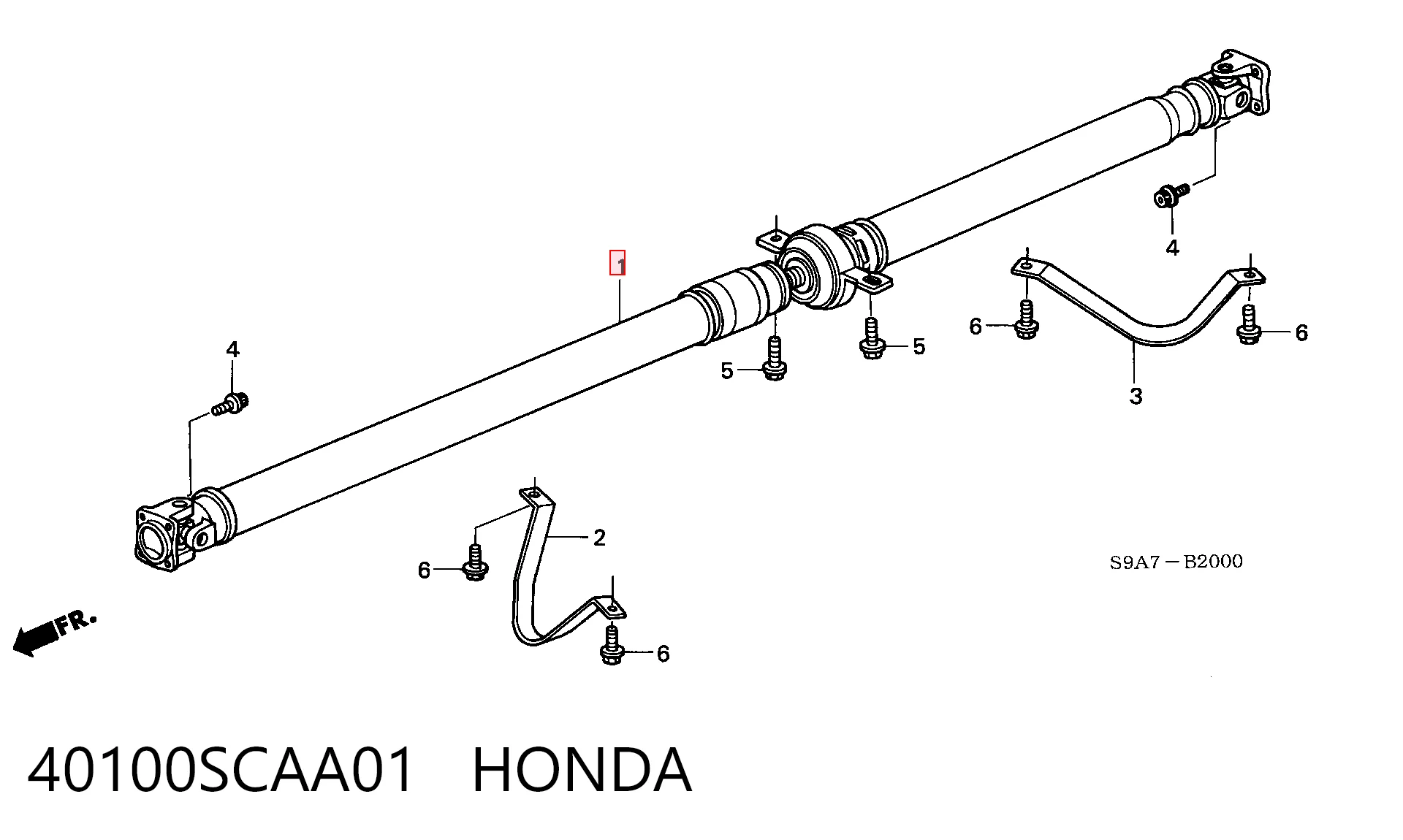40100SCAA01 Honda Вал карданний основний заднього моста