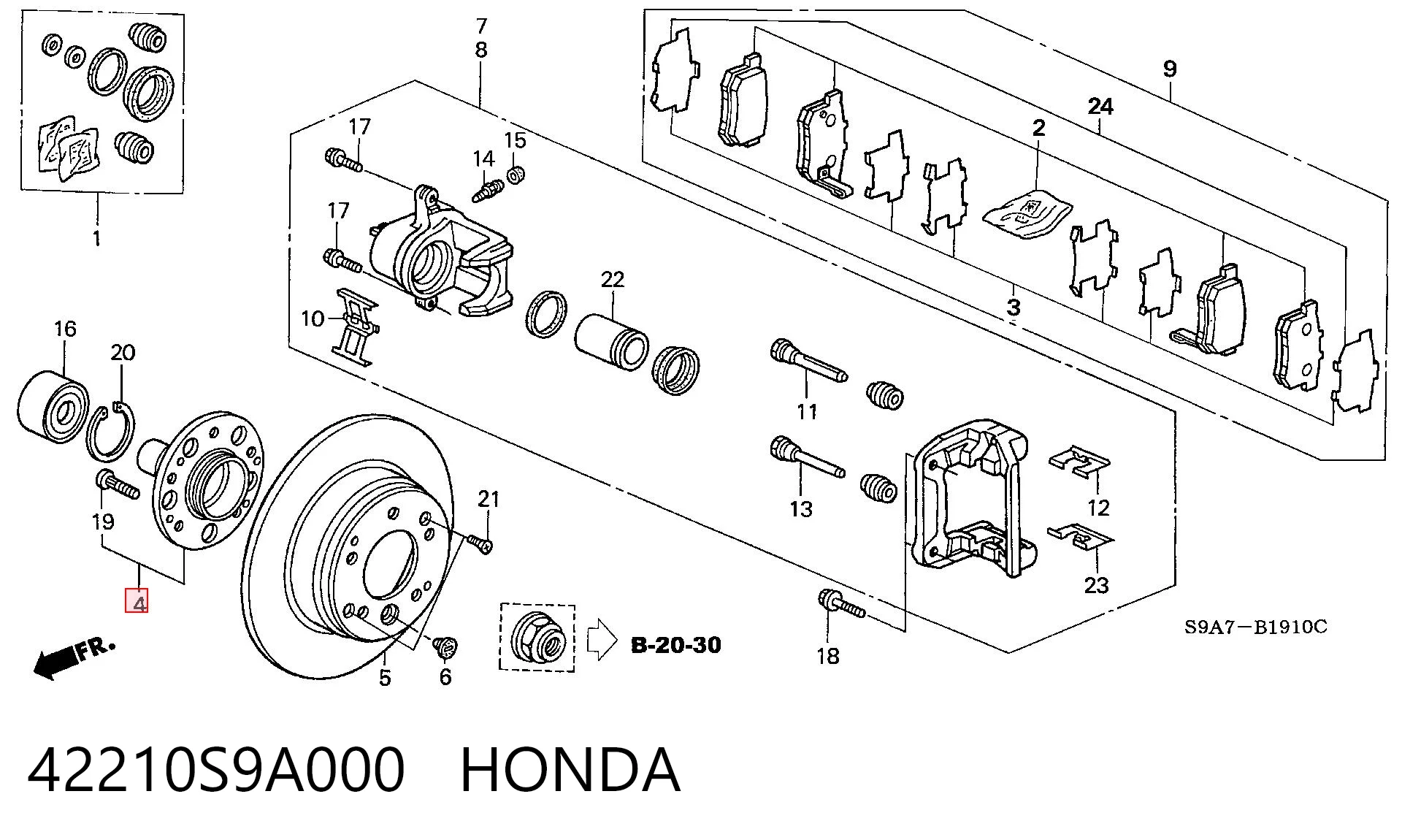 Маточини задніх коліс Honda CR-V II позашляховик (RD) (2002 - 2006) ціна, від 41.04 USD