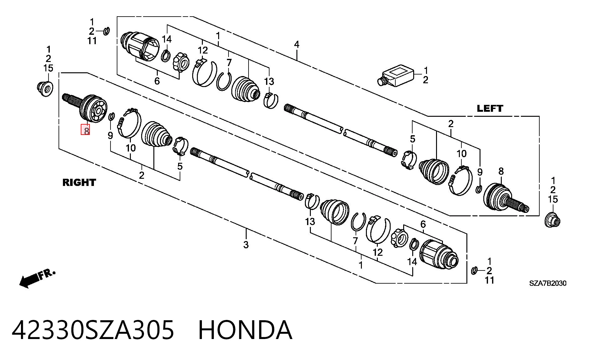 42330SZA305 Honda Граната зовнішня задня