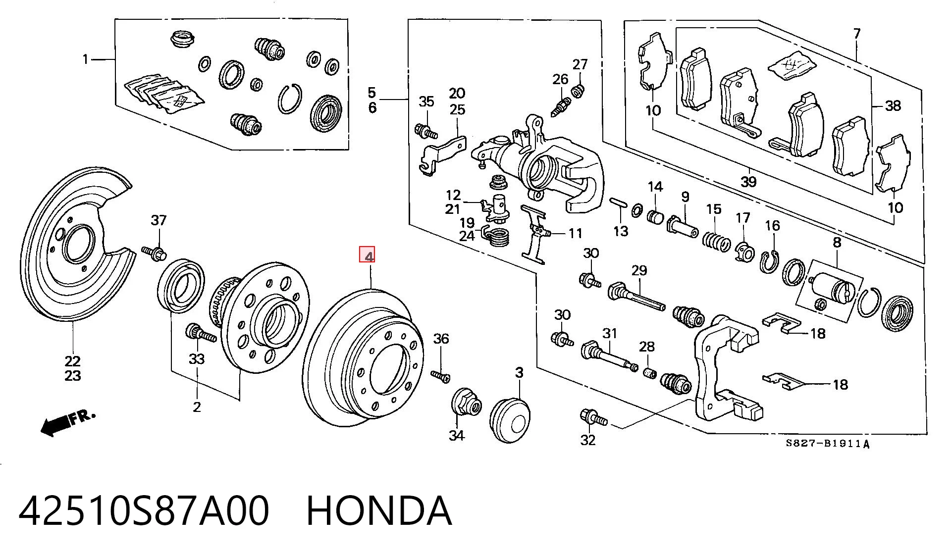 42510S87A00 Honda Дискові гальма