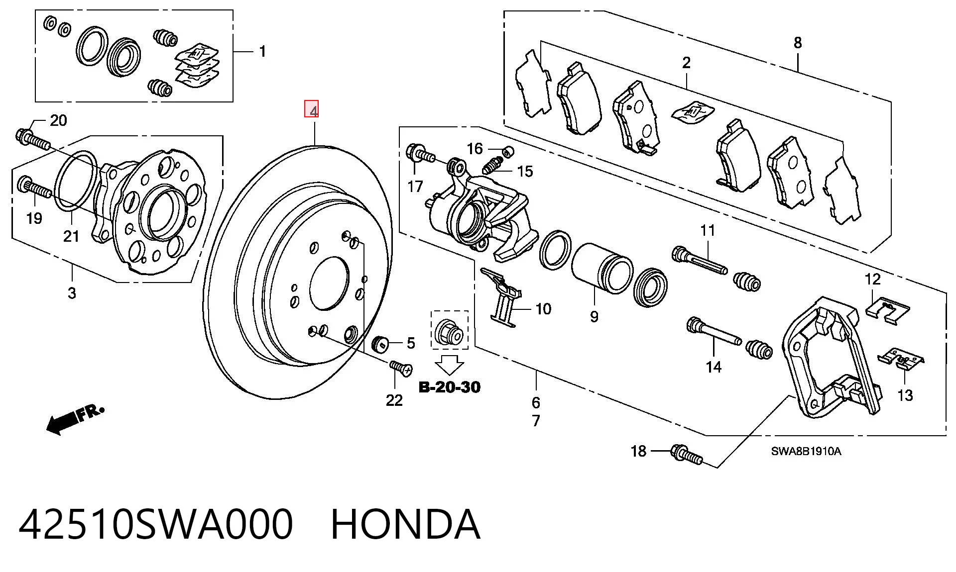 42510SWA000 Honda Дискові гальма