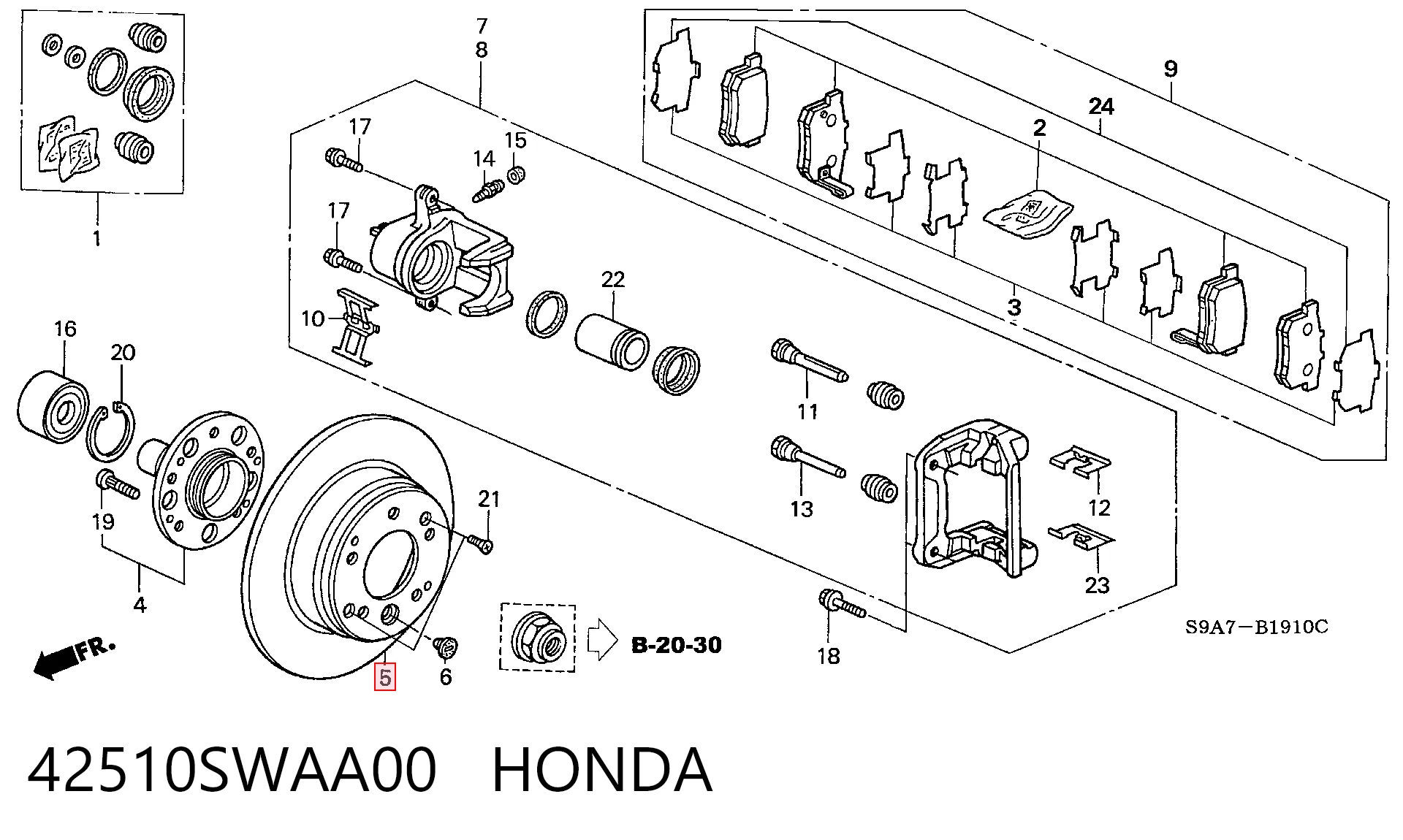 42510SWAA00 Honda Дискові гальма