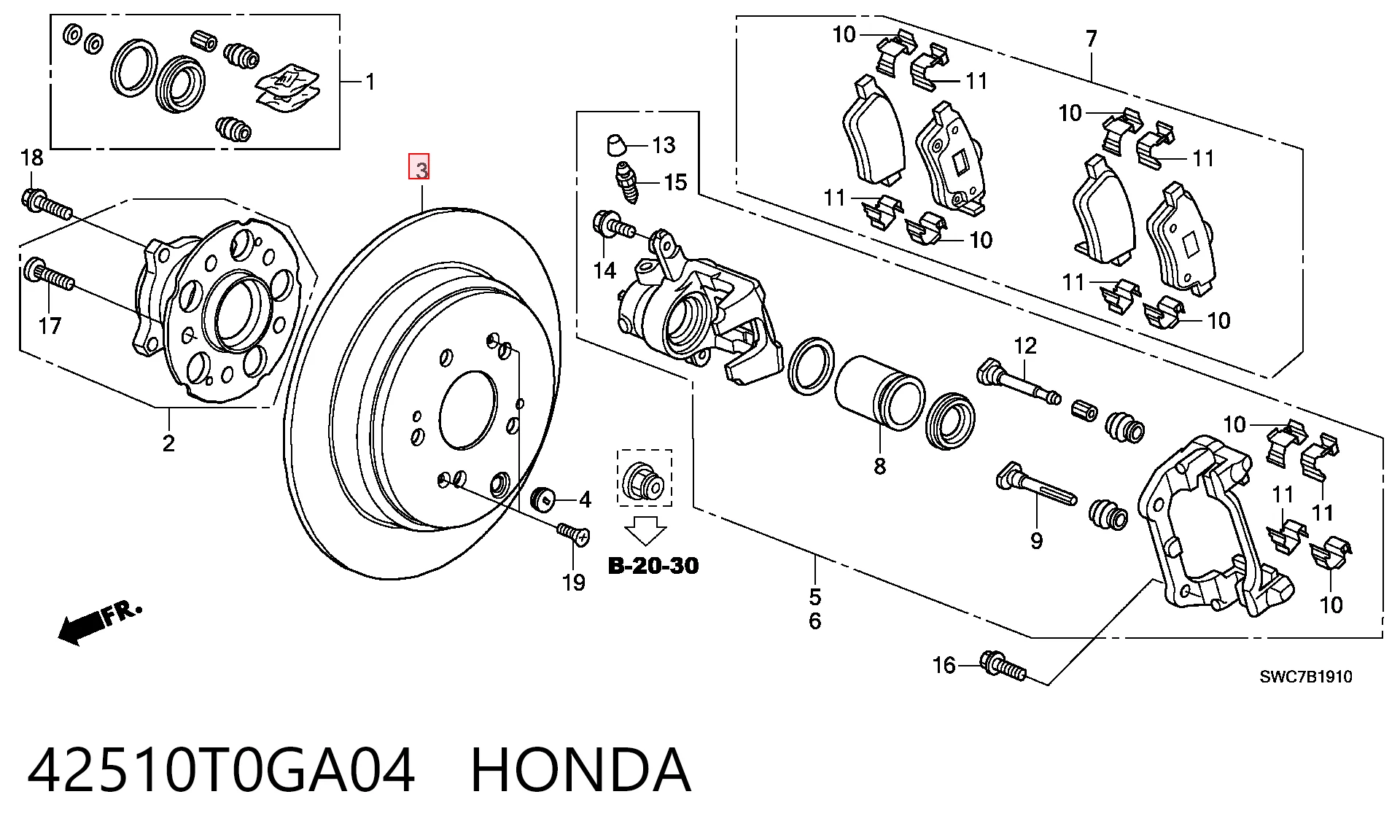 42510T0GA04 Honda Дискові гальма