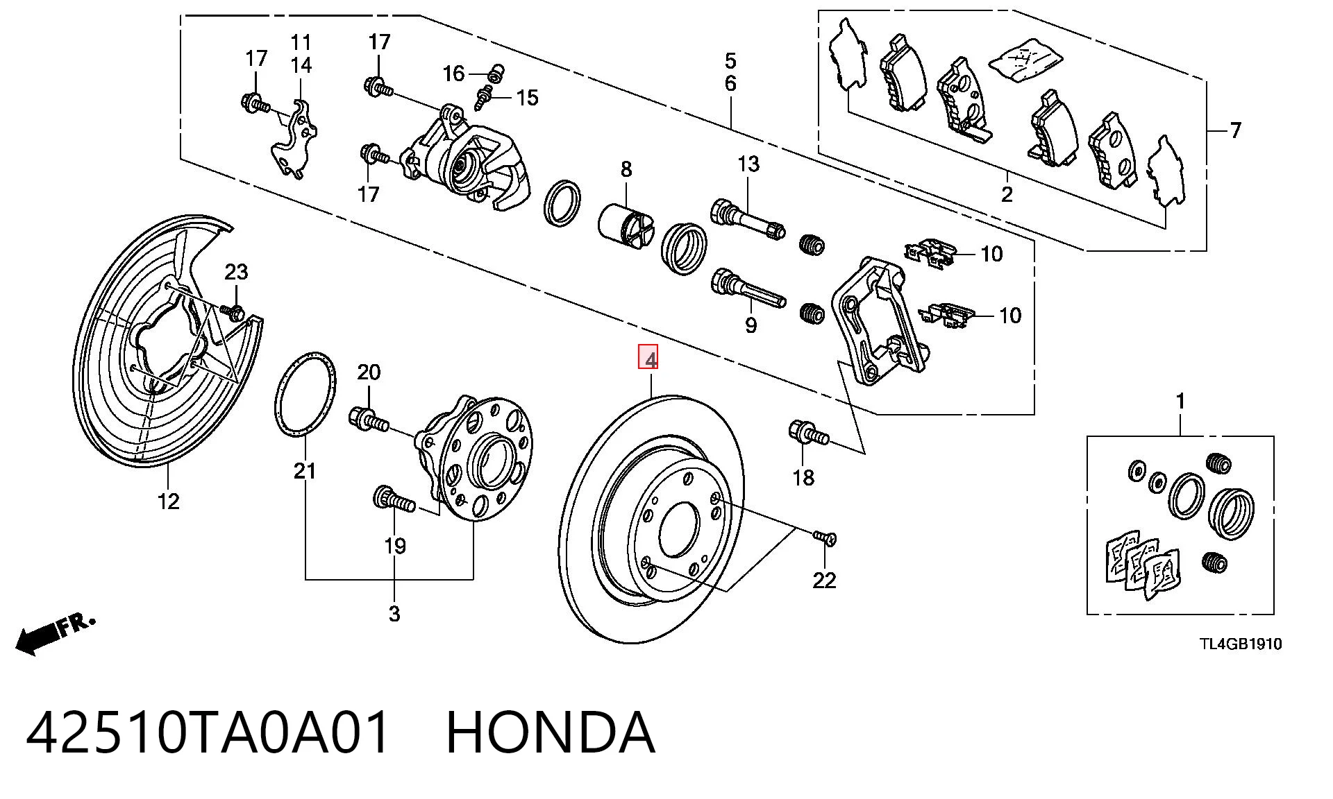 42510TA0A01 Honda Дискові гальма