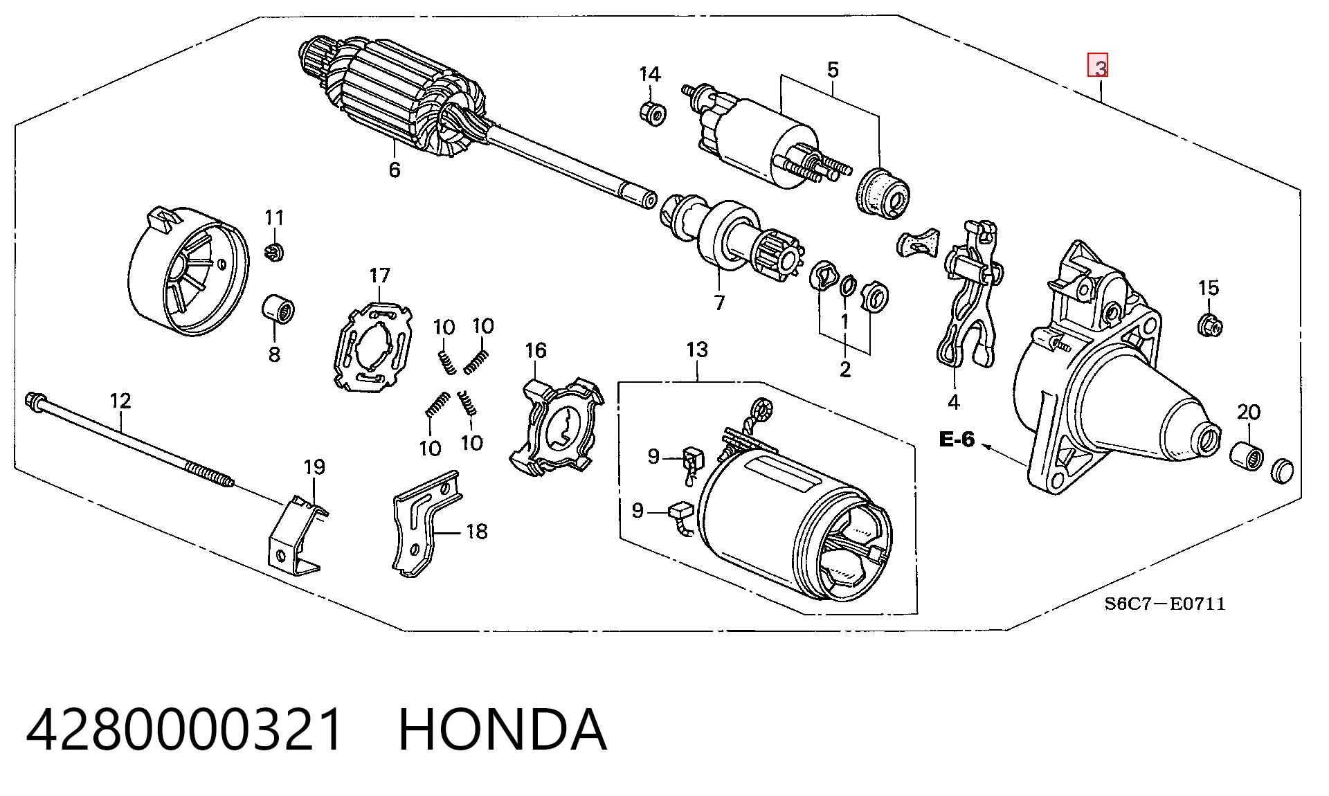4280000321 Honda Стартер двигуна